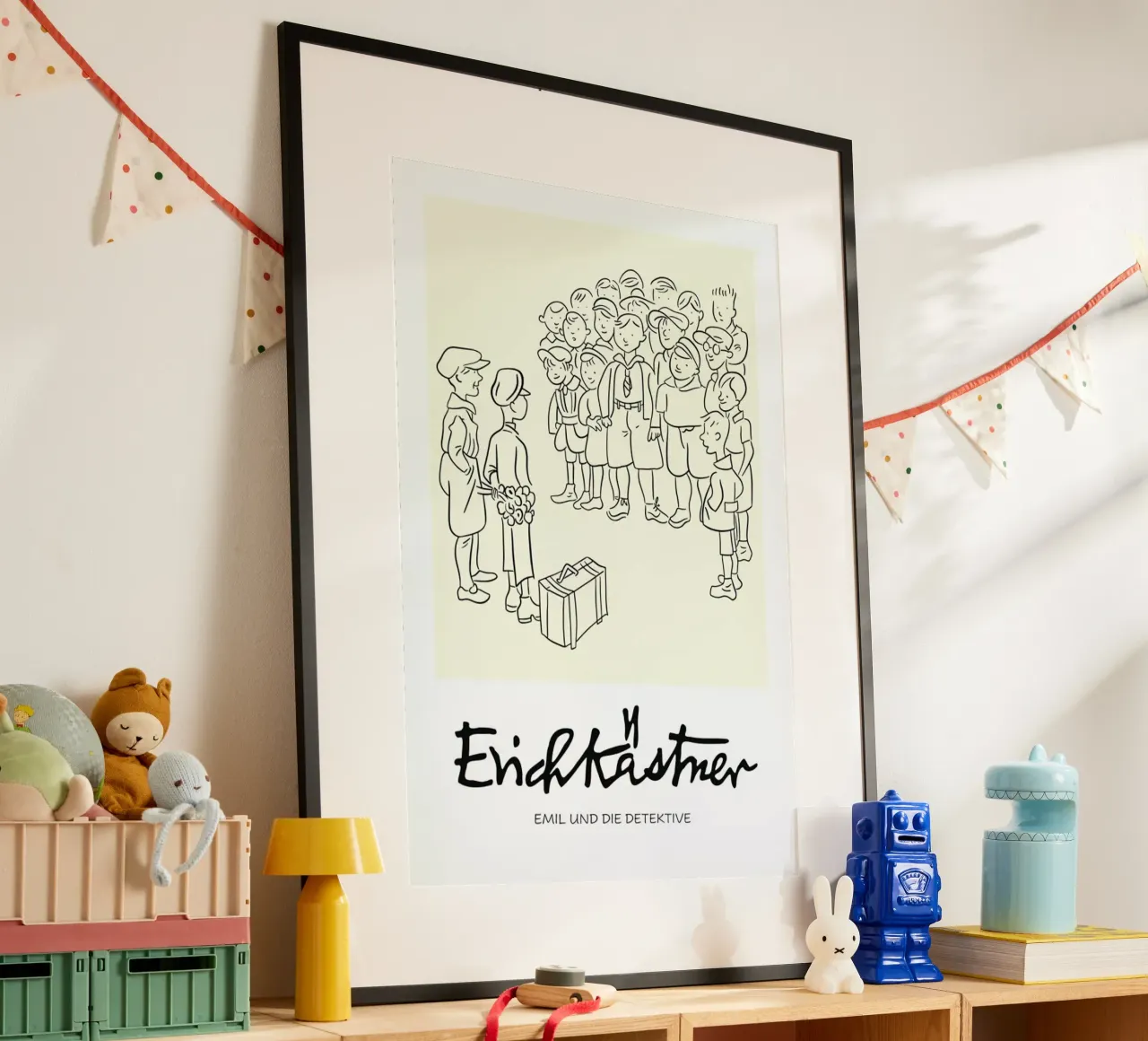 Erich Kästner 3 poster con telaio in plastica da Little Flourishes
