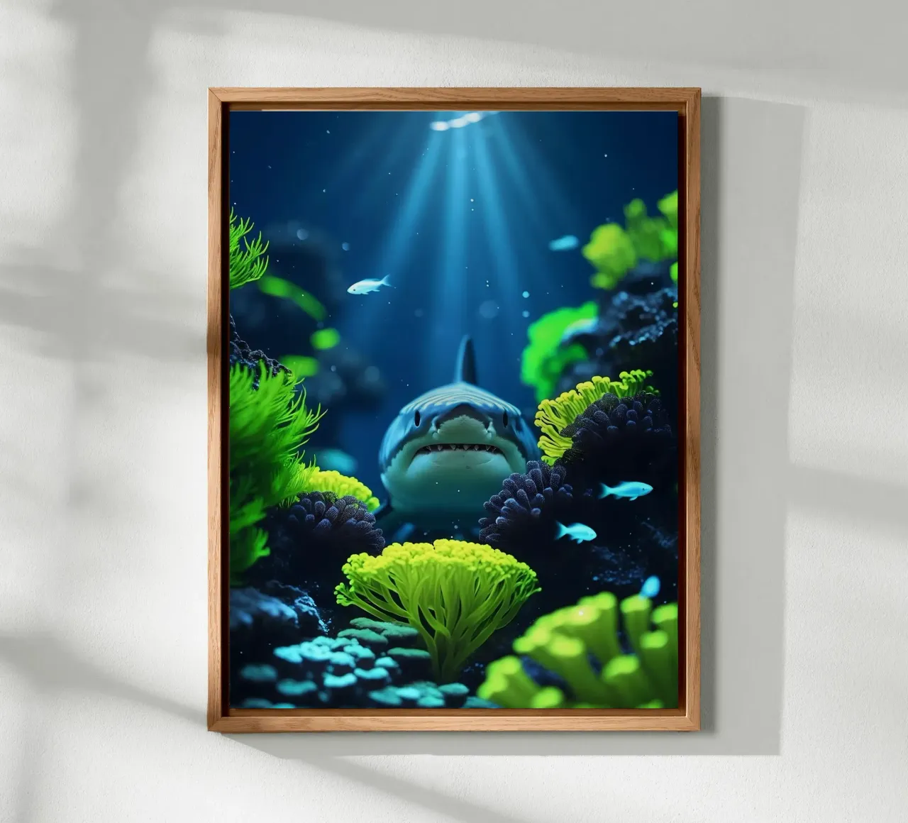 ✨🦈 Shark ✦ Into the Blue Gaze 🌙 alu-dibond by LUMAQUA STUDIO