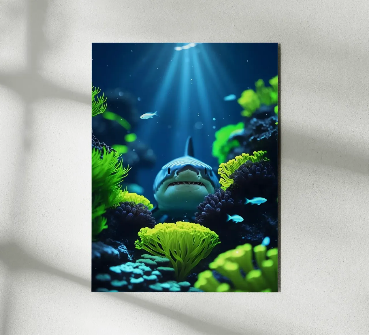 ✨🦈 Shark ✦ Into the Blue Gaze 🌙 alu-dibond by LUMAQUA STUDIO
