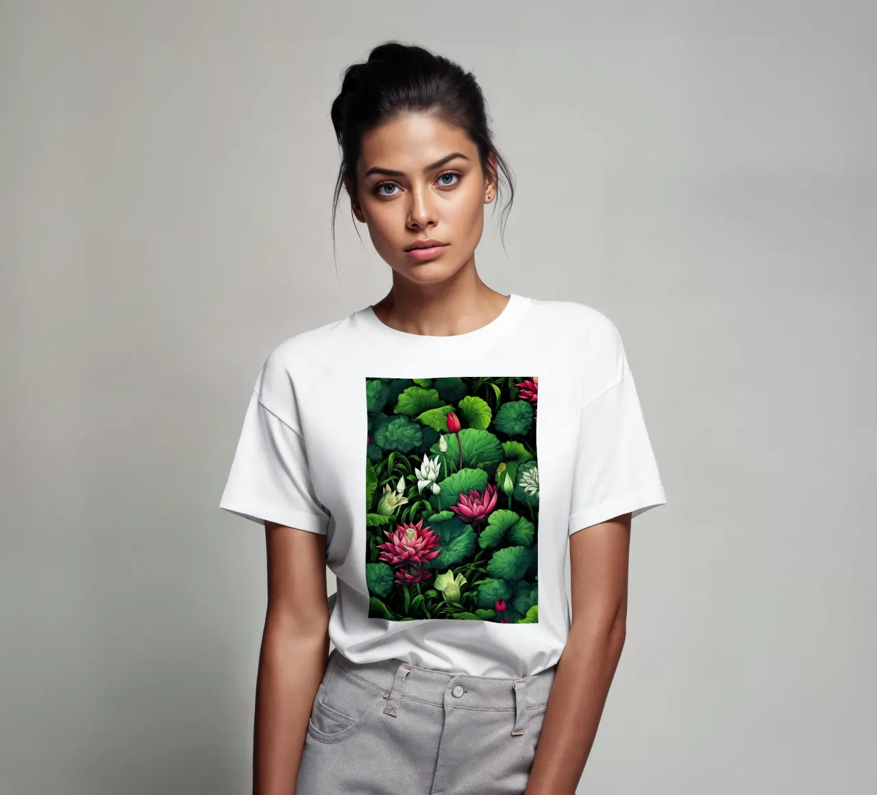 Flores de loto camiseta de Lionmixart