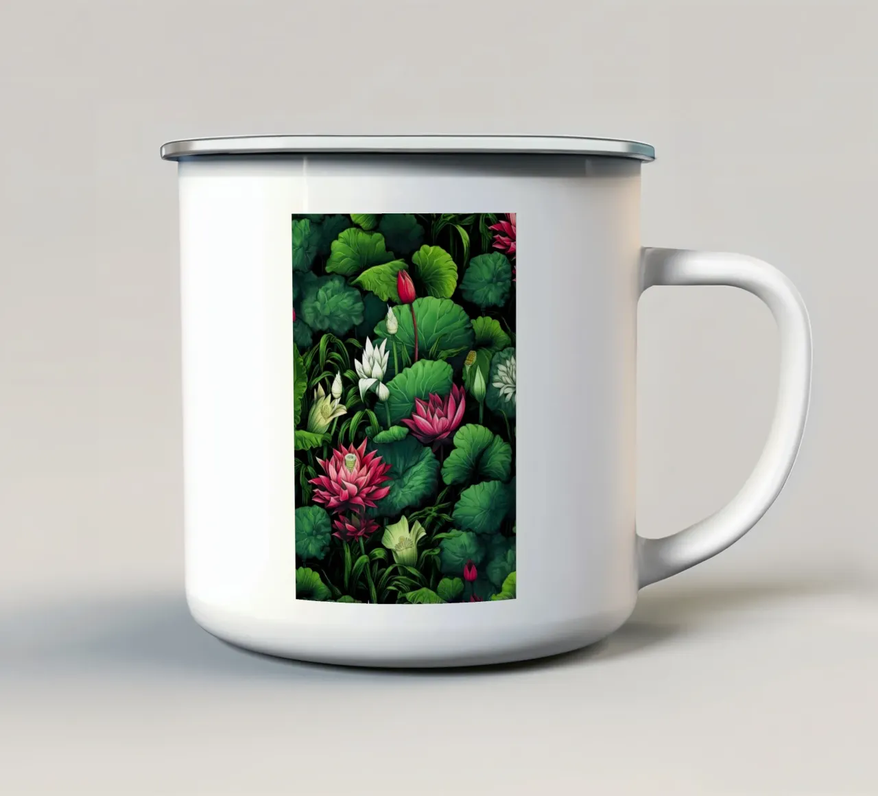 Fiori di loto tazza in smalto da Lionmixart