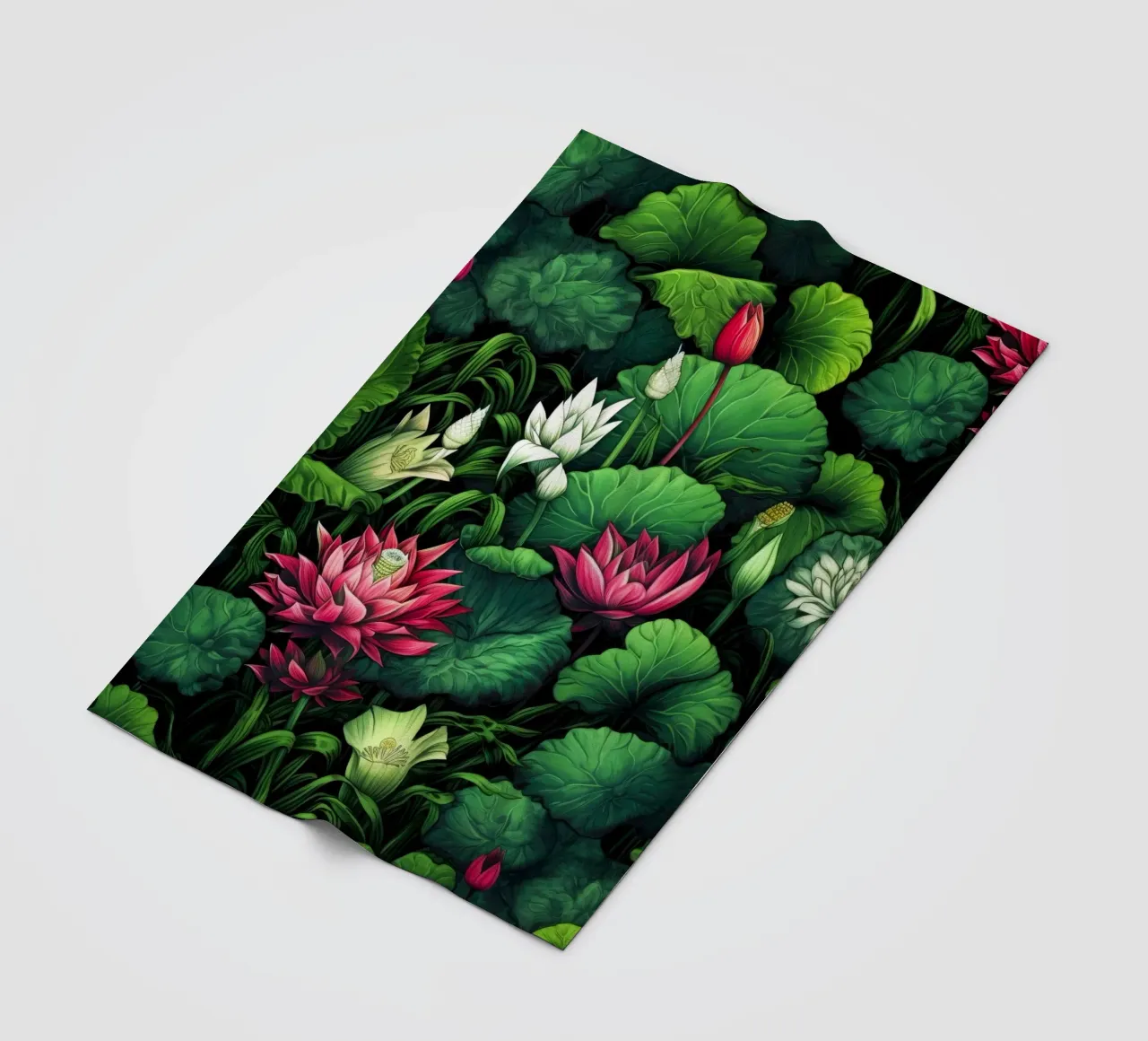 Flores de loto manta de franela de Lionmixart