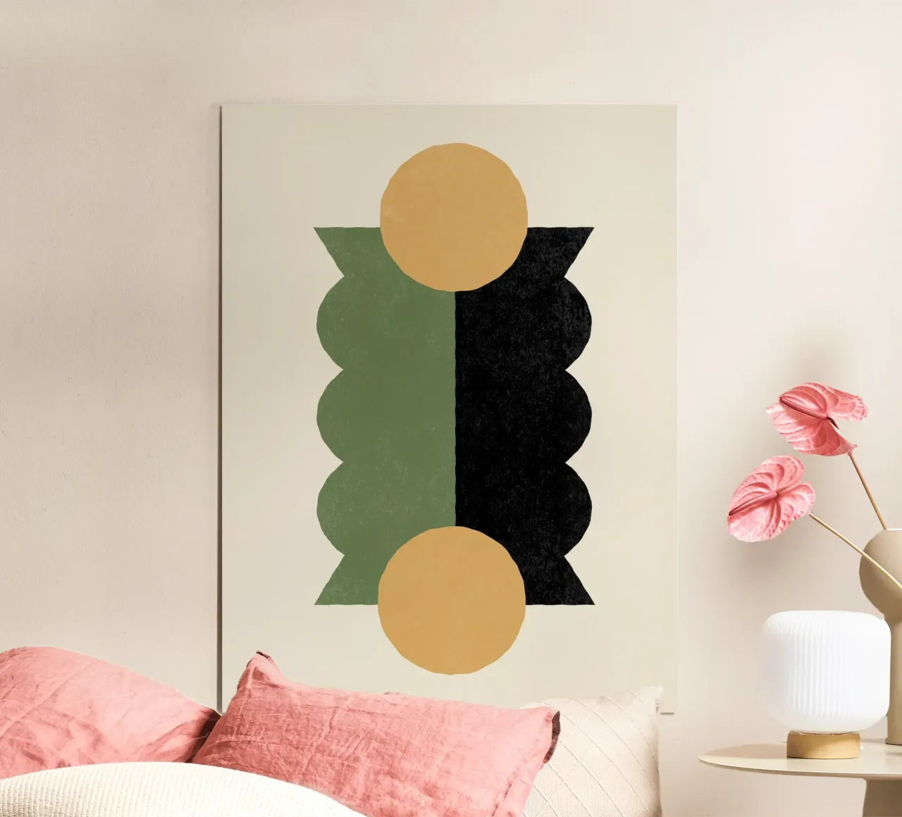 Balance Colorblock - Verde Oro poster con telaio in alluminio da MoonlightPrint