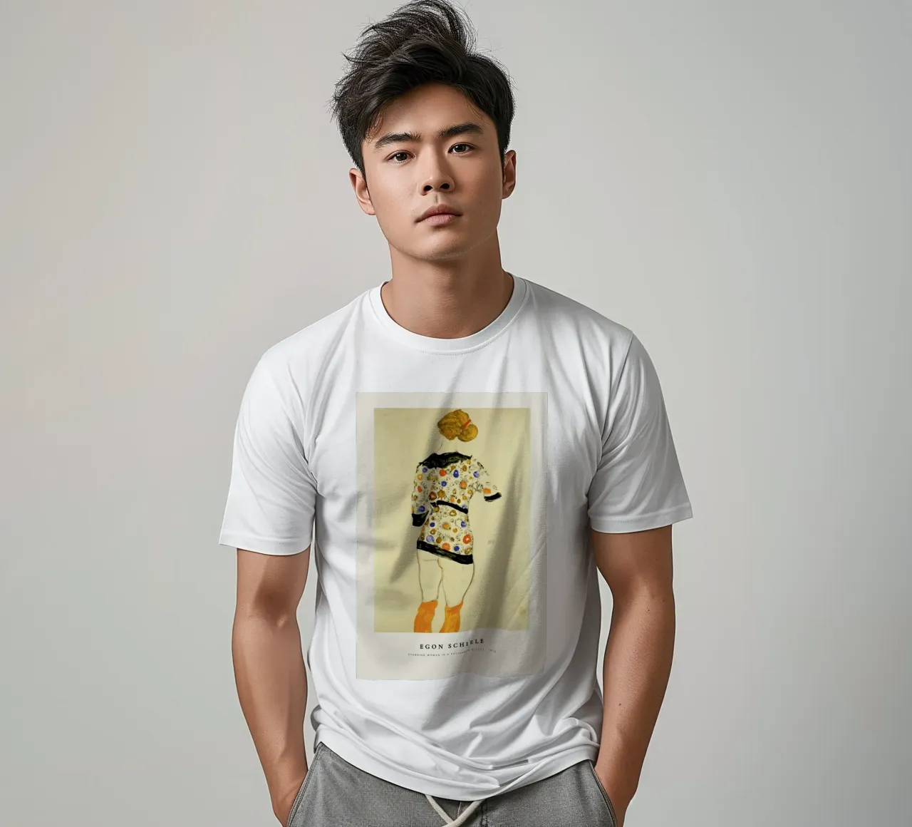 Egon Schiele - Standing Woman In A Patterned Blouse - 1912 T-Shirt von Vintage by JUNIQE