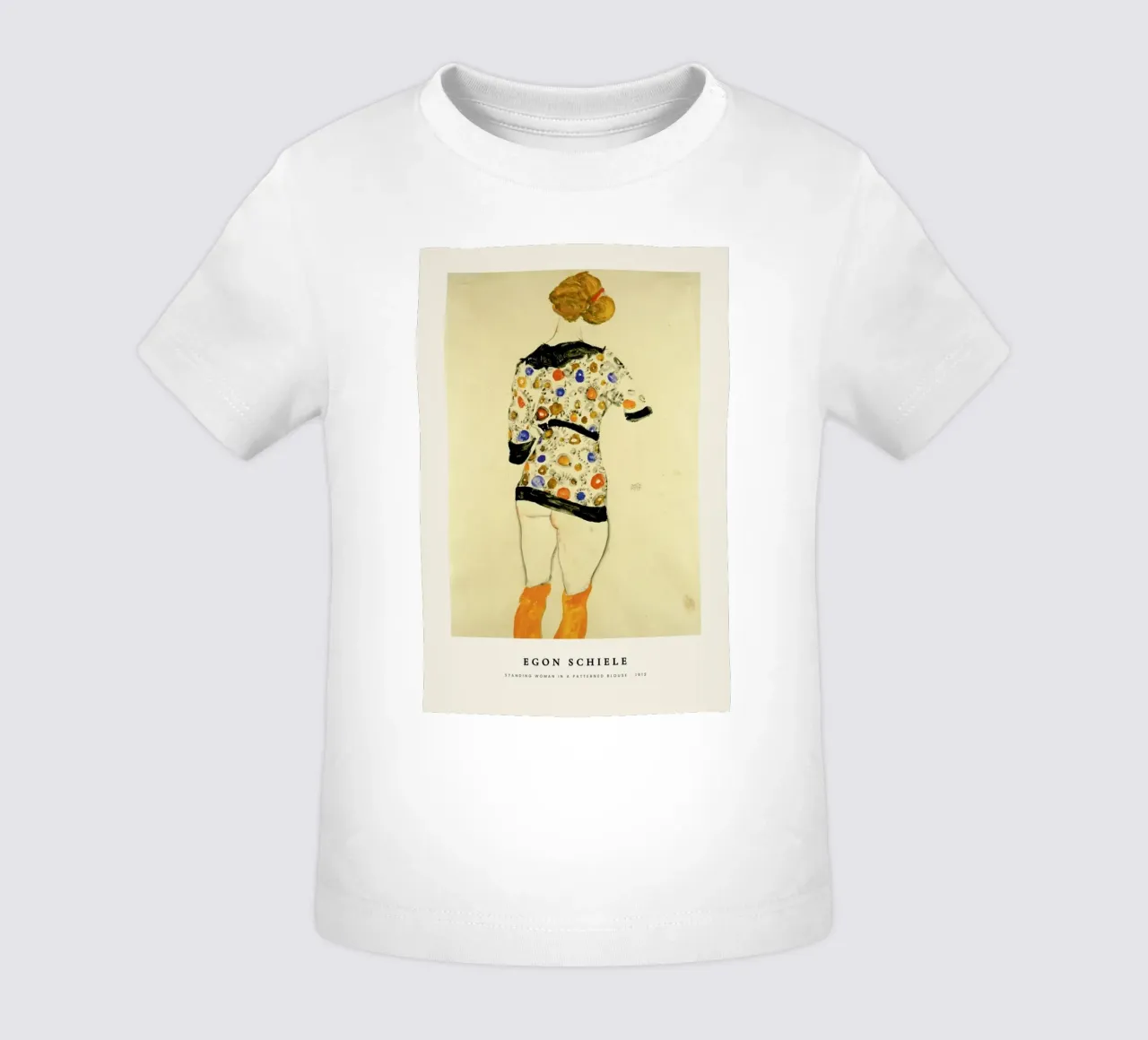 Egon Schiele - Standing Woman In A Patterned Blouse - 1912 maglietta neonato da Vintage by JUNIQE