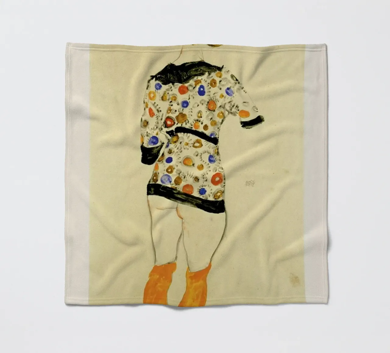 Egon Schiele - Standing Woman In A Patterned Blouse - 1912 coperta in pile da Vintage by JUNIQE