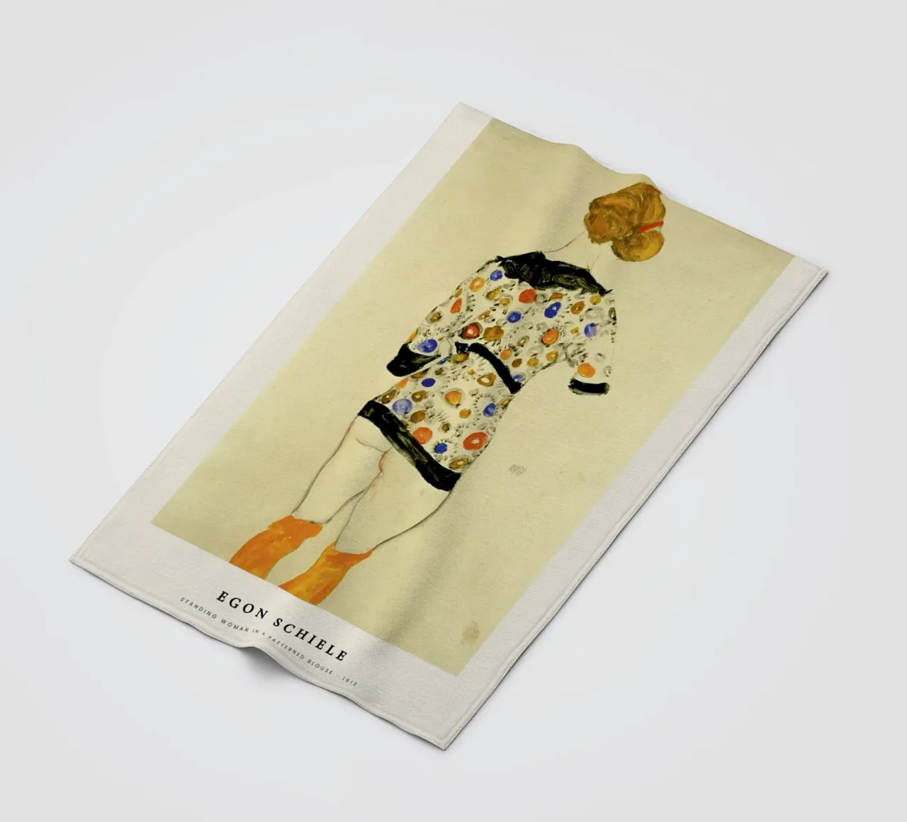 Egon Schiele - Standing Woman In A Patterned Blouse - 1912 coperta in pile da Vintage by JUNIQE
