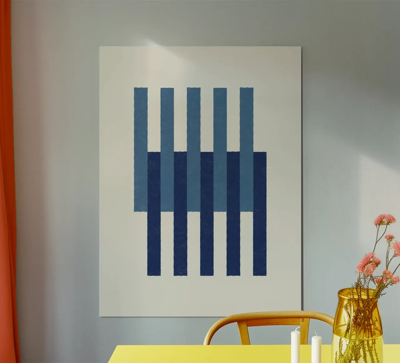 Linee allineate - Blu navy poster con telaio in plastica da MoonlightPrint