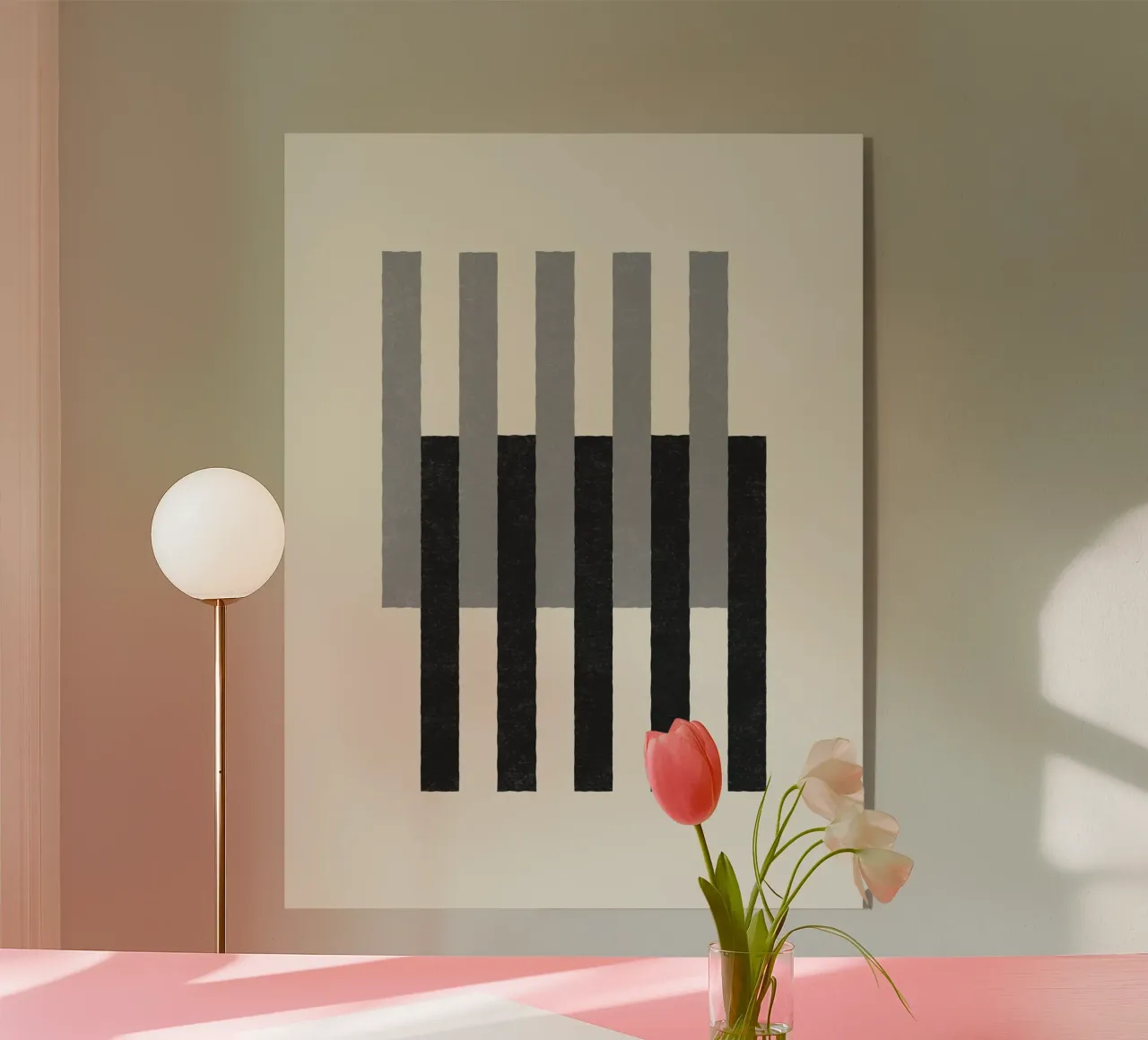 Linee allineate - Bianco e nero plexiglass da MoonlightPrint