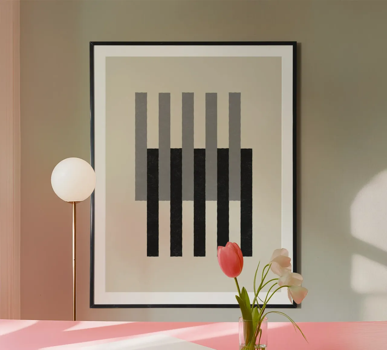 Linee allineate - Bianco e nero carta hahnemühle da MoonlightPrint