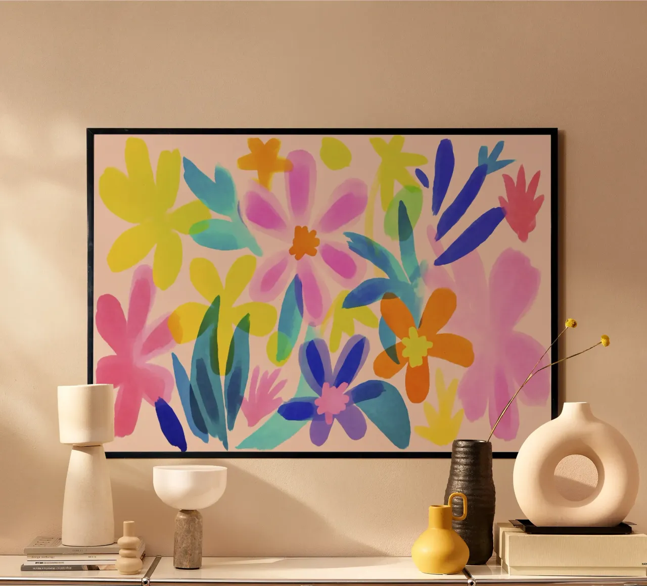 Fiori espressivi Summer Vibe poster con telaio in plastica da Andrea Haase Modern Home