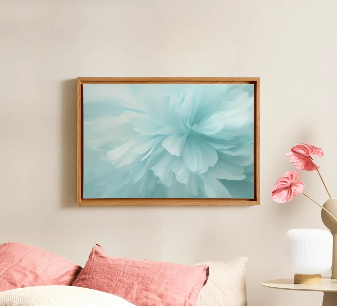 Bare Essence Bloom Penseelwerk Abstracte Bloem canvas van Andrea Haase Floral Passion