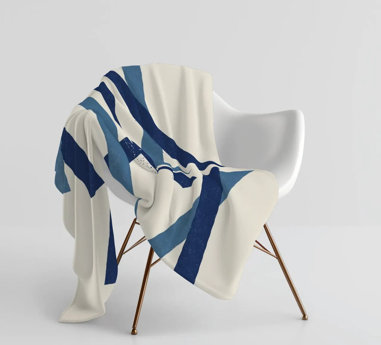 Linee allineate - Blu navy coperta in pile da MoonlightPrint