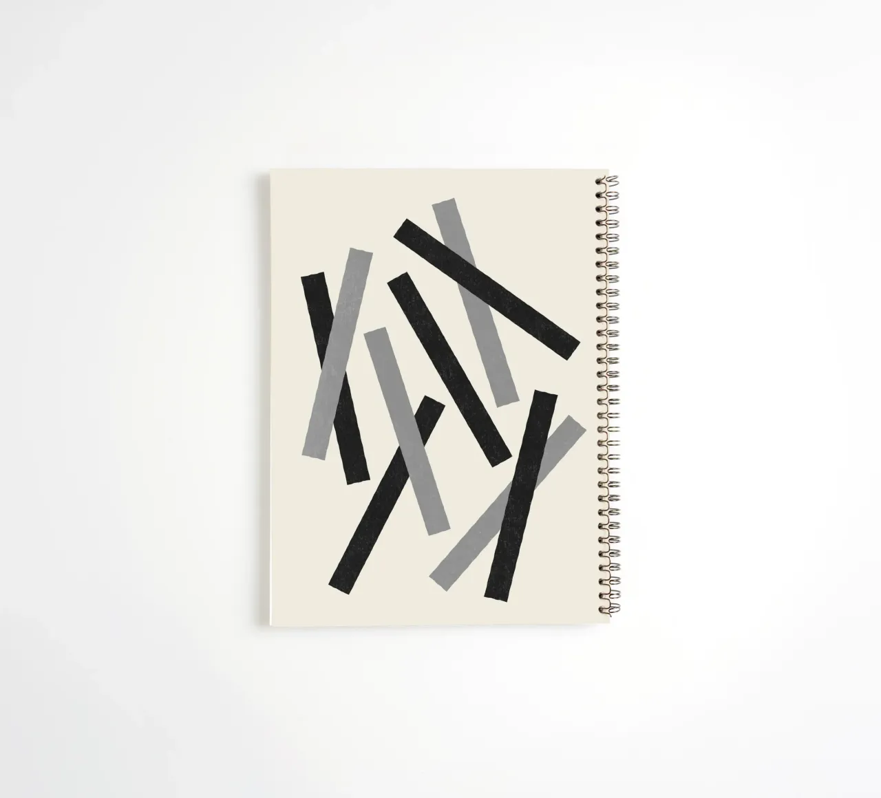 Lijnen verkeerd uitgelijnd - Zwart-wit notitieboek met spiraal van MoonlightPrint