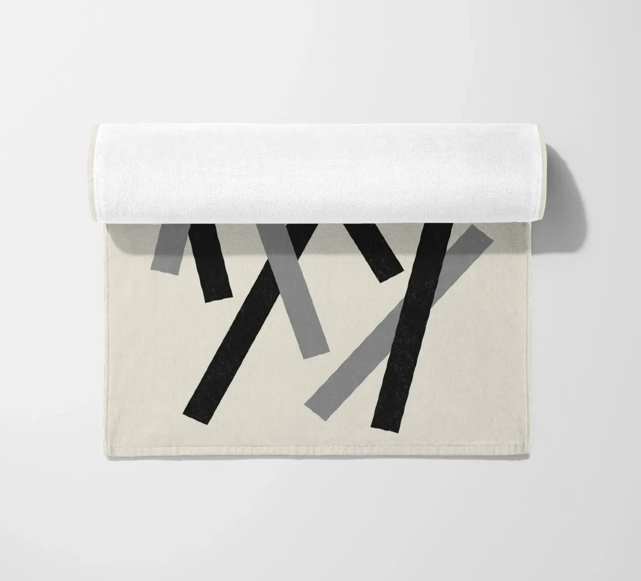 Linee disallineate - Bianco e nero telo mare da MoonlightPrint