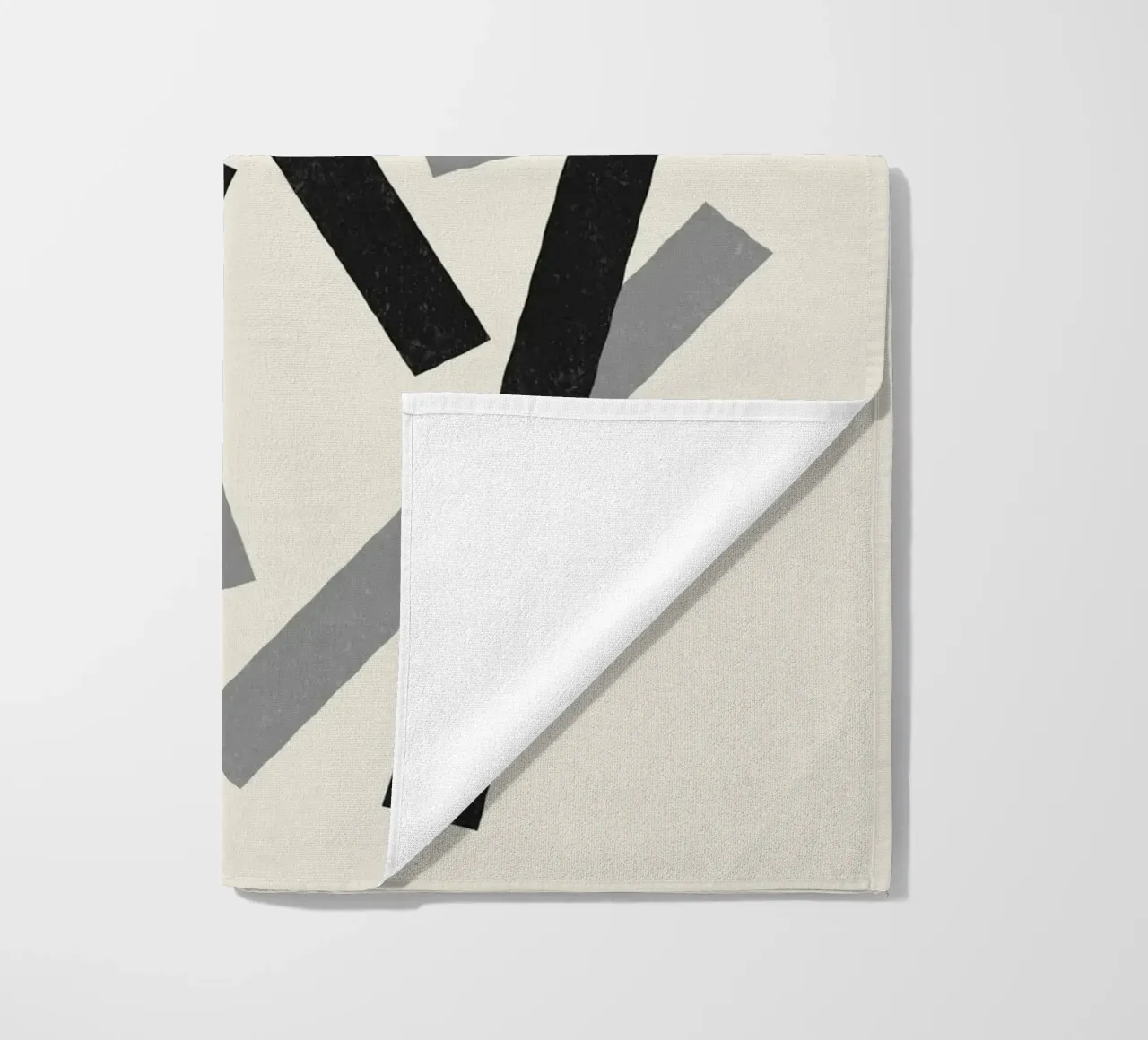 Linee disallineate - Bianco e nero telo mare da MoonlightPrint