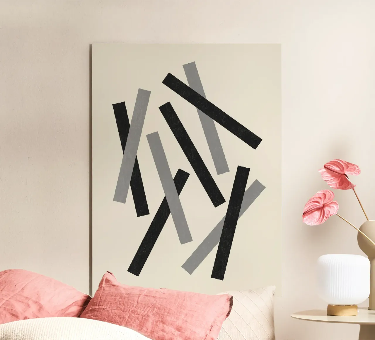 Linee disallineate - Bianco e nero alluminio dibond da MoonlightPrint