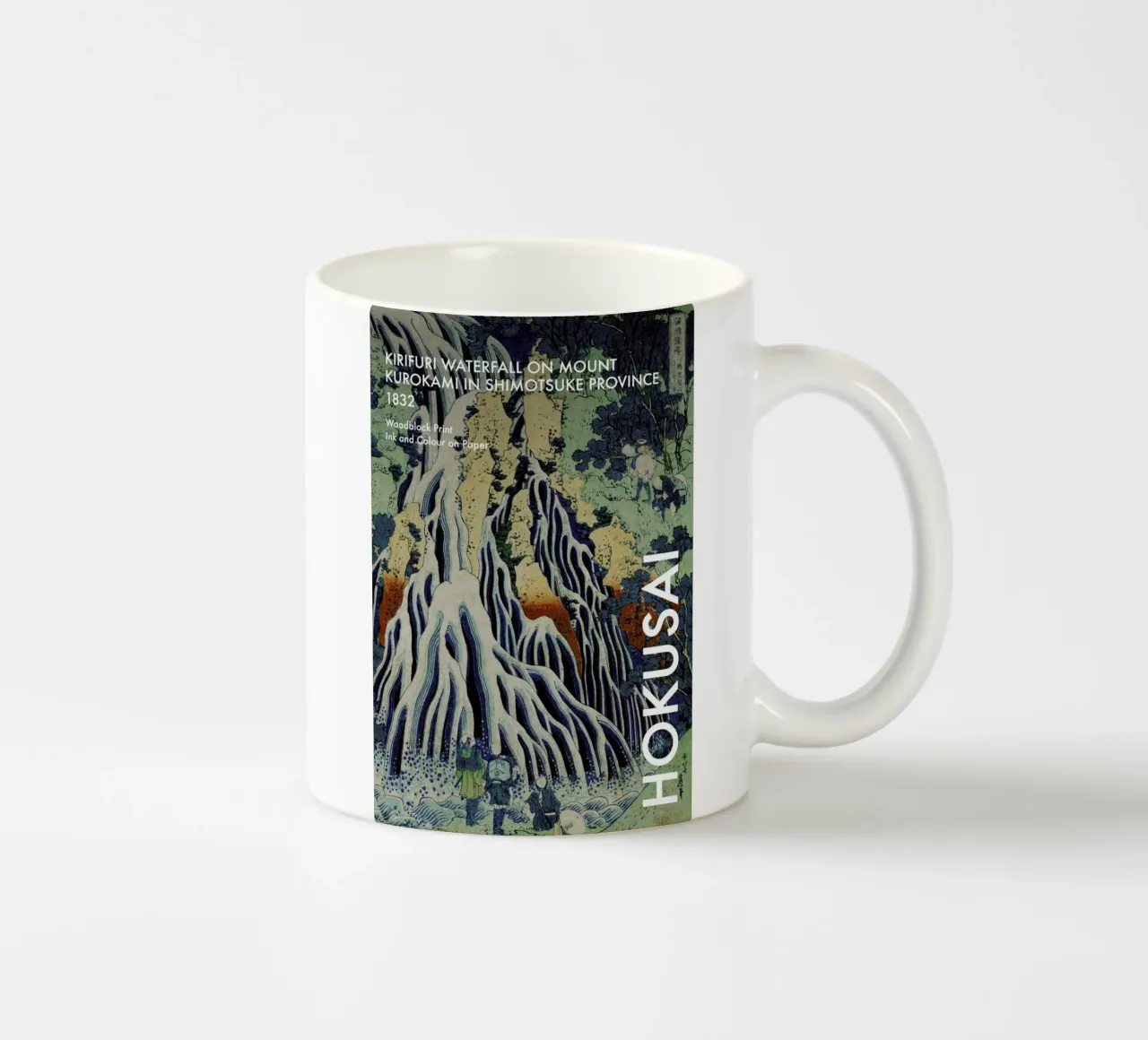 Hokusai - Kirifuri Waterfall at Kurokami Mountain in Shimotsuke III tazza in ceramica da Vintage by JUNIQE