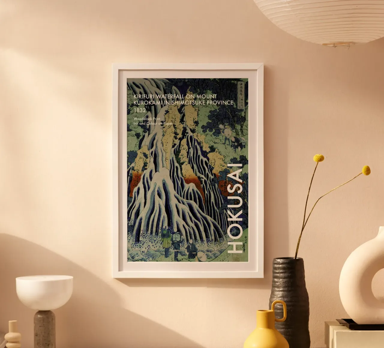 Hokusai - Kirifuri Waterfall at Kurokami Mountain in Shimotsuke III poster da Vintage by JUNIQE