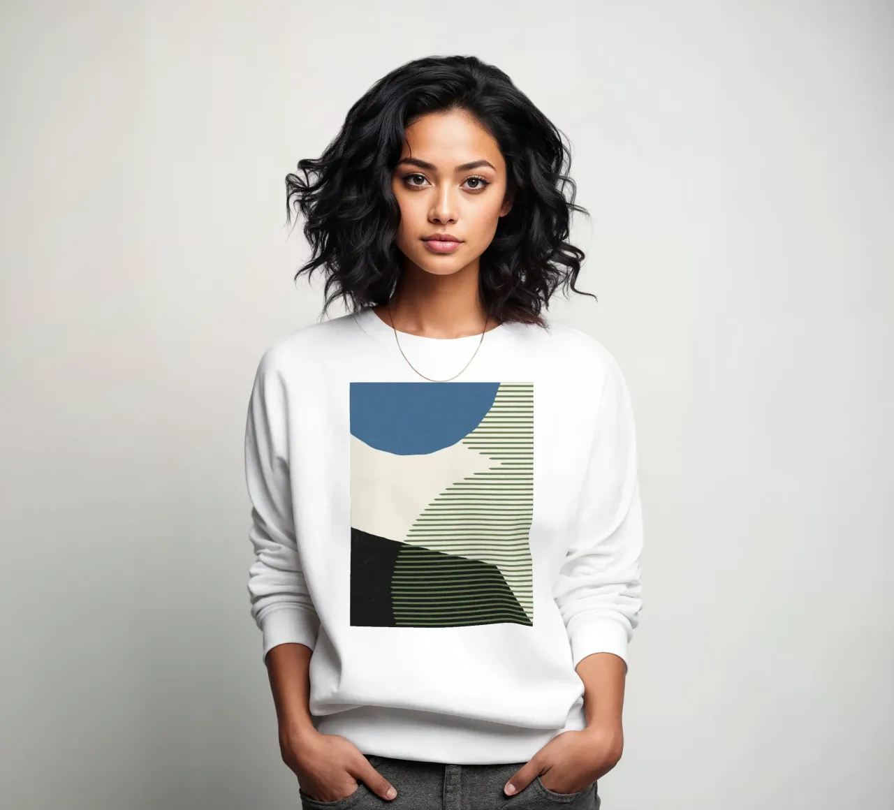 Linee Colore Forme - Blu Verde Nero felpa da MoonlightPrint