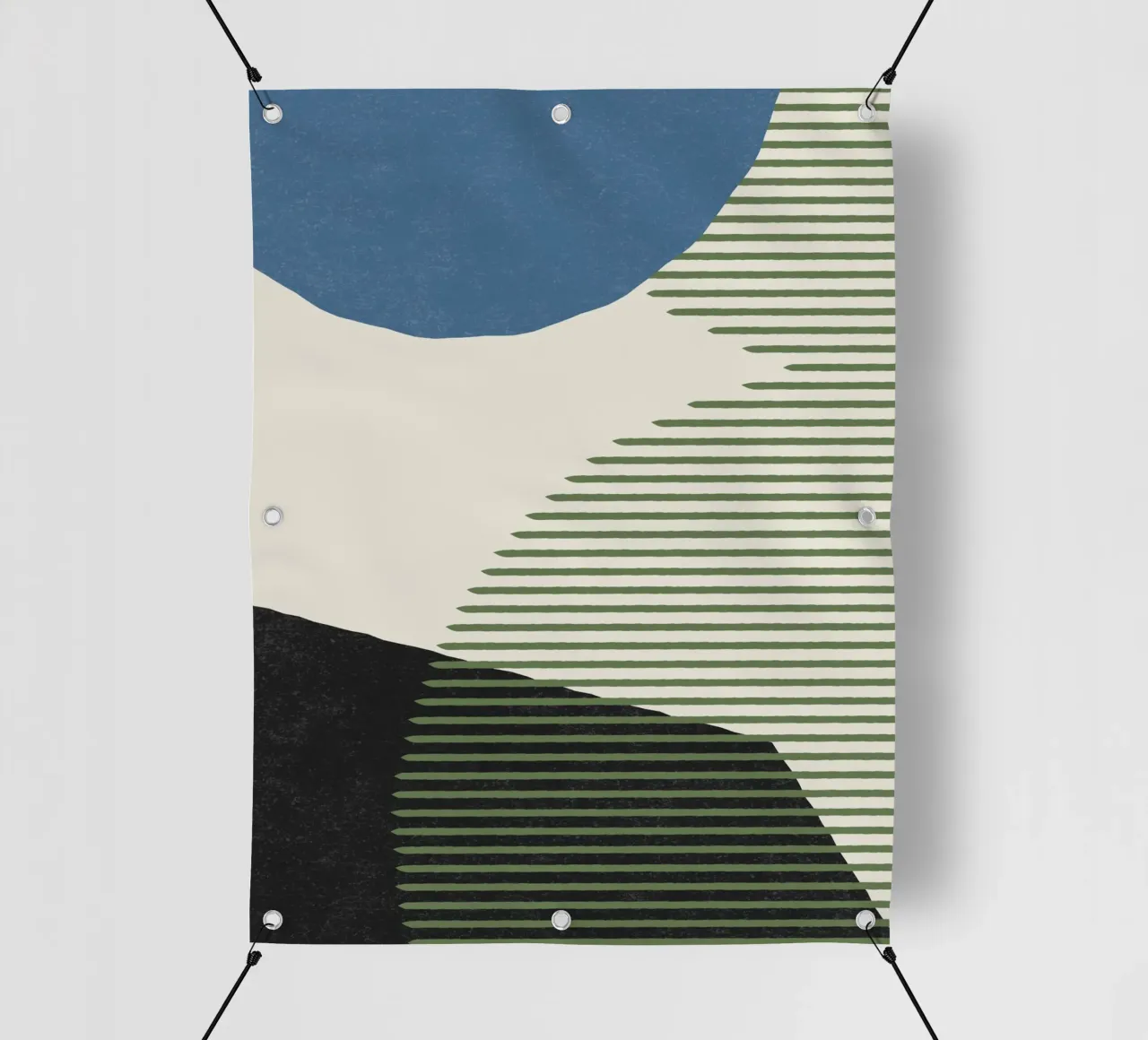 Linee Colore Forme - Blu Verde Nero telo in pvc da MoonlightPrint