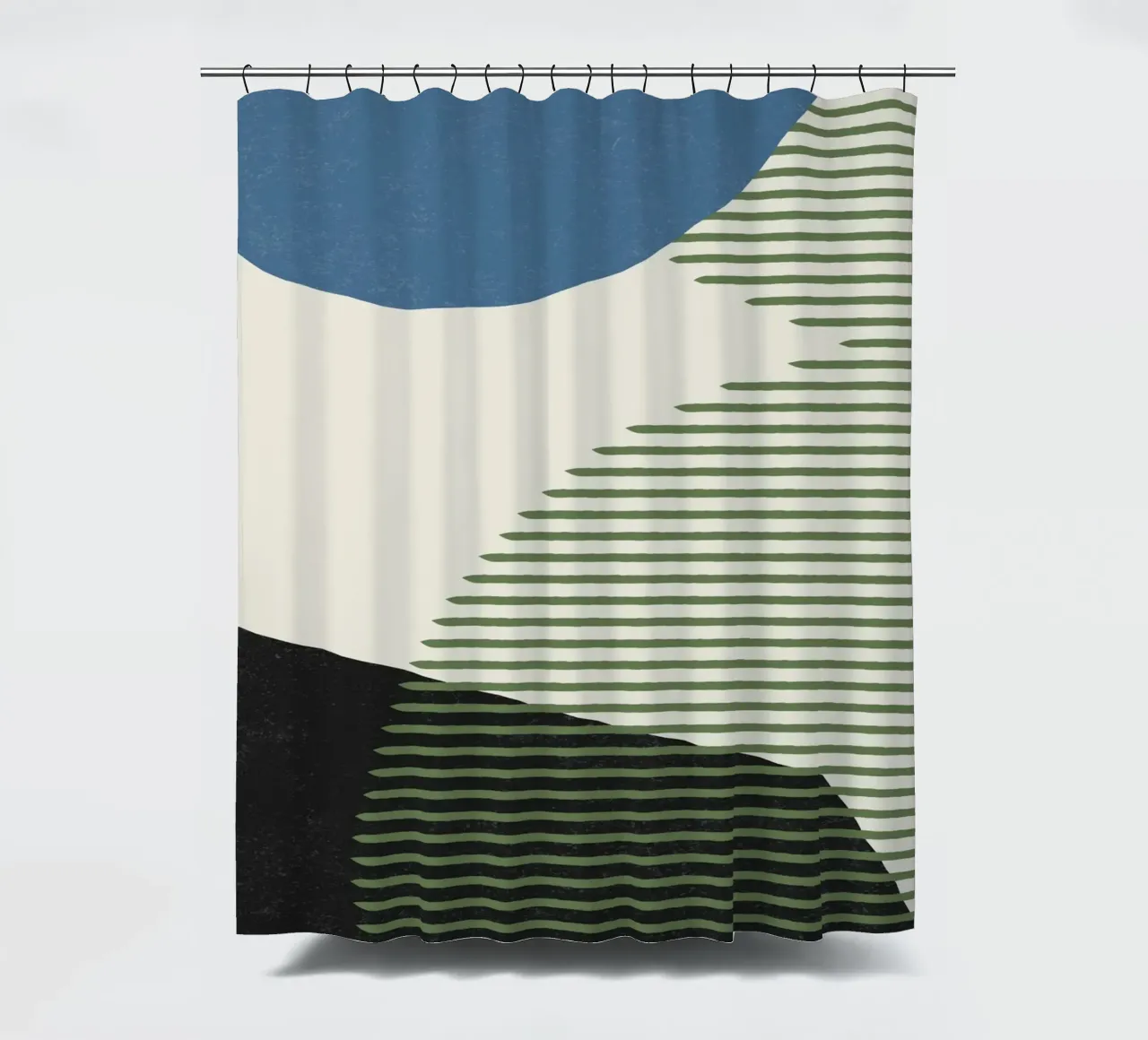 Linee Colore Forme - Blu Verde Nero tenda da doccia da MoonlightPrint