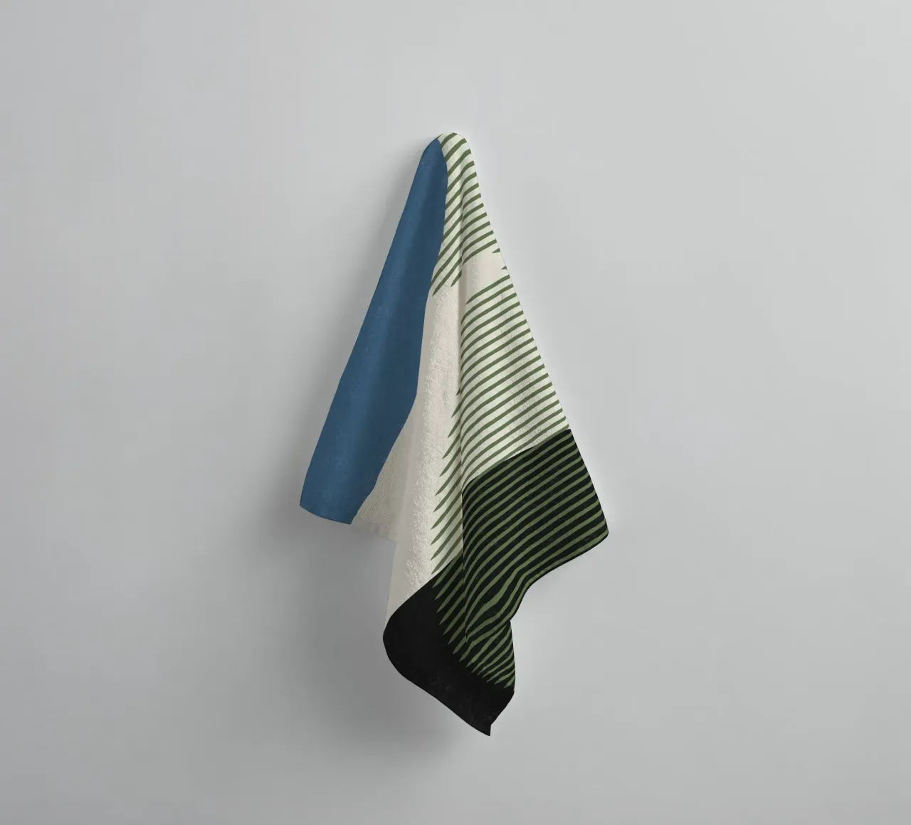 Linee Colore Forme - Blu Verde Nero asciugamano da bagno da MoonlightPrint