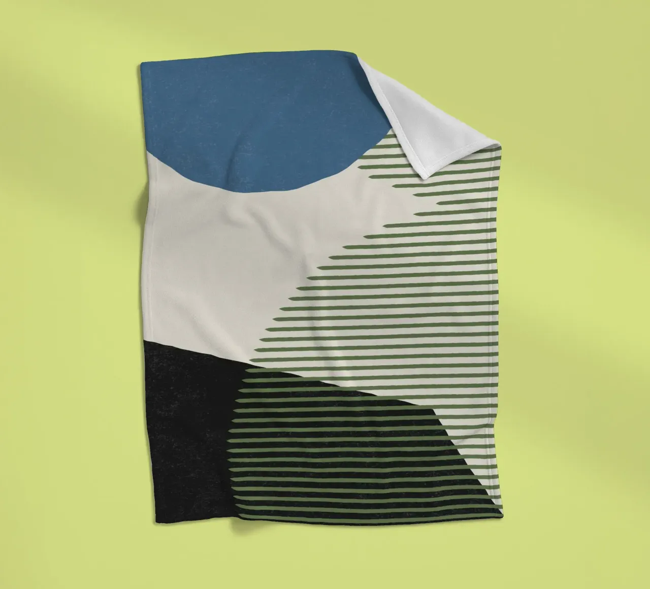 Linee Colore Forme - Blu Verde Nero coperta in pile da MoonlightPrint