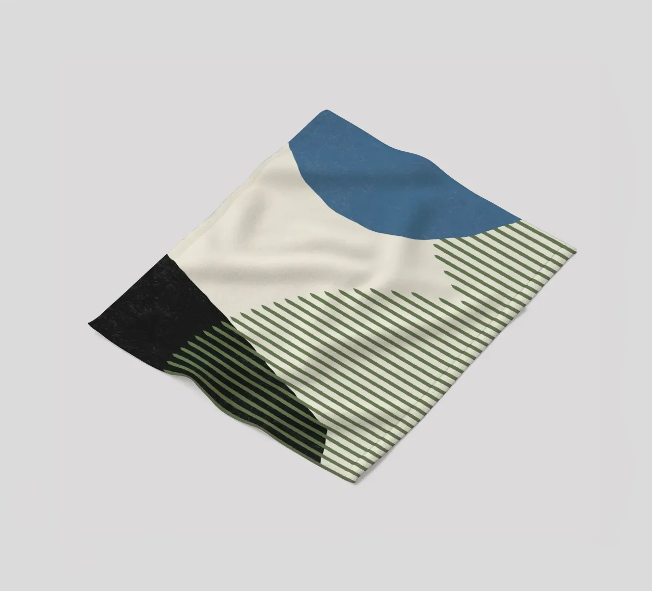 Linee Colore Forme - Blu Verde Nero coperta in pile da MoonlightPrint