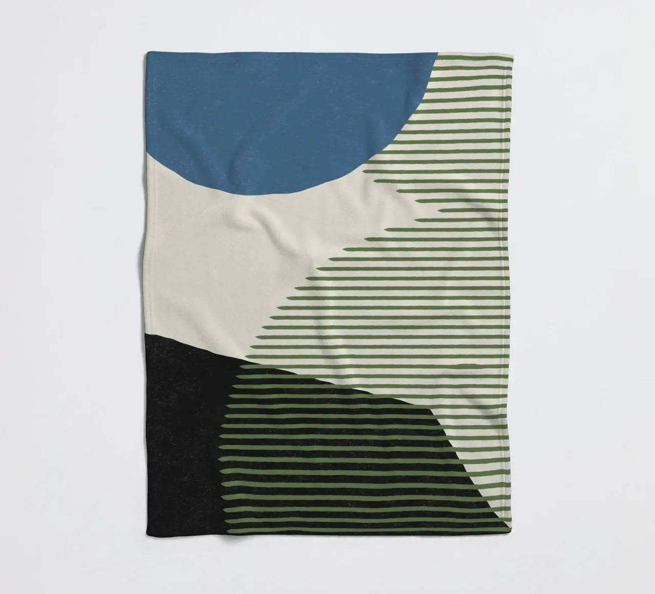 Linee Colore Forme - Blu Verde Nero coperta in pile da MoonlightPrint