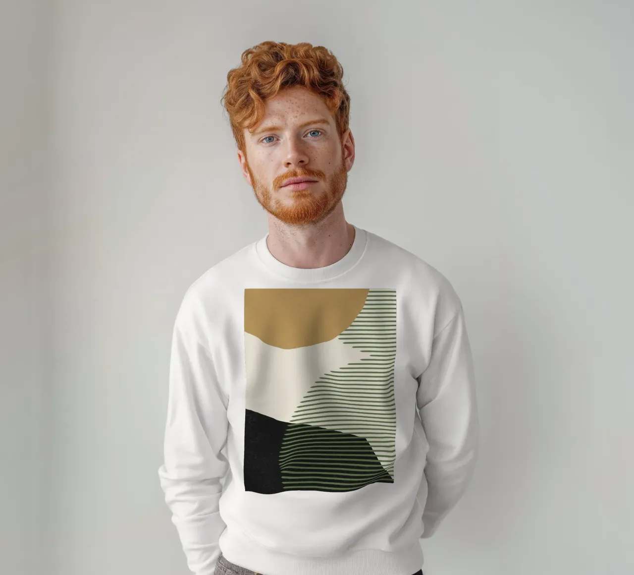 Linee Colore Forme - Oro Verde Nero felpa da MoonlightPrint