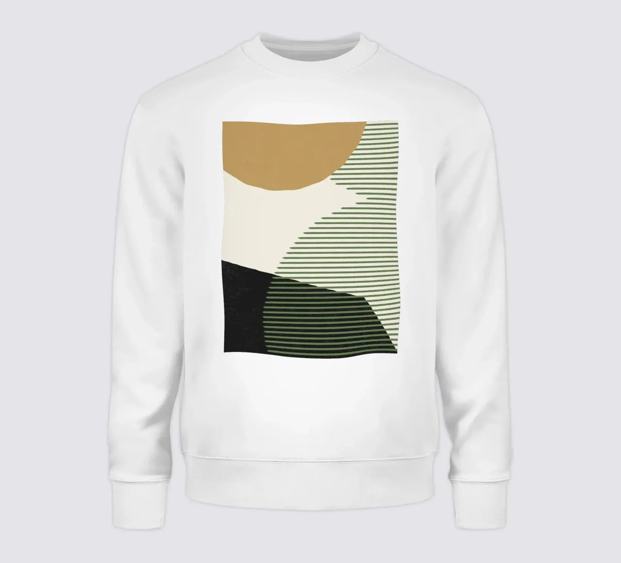 Lijnen Kleur Vormen - Goud Groen Zwart sweatshirt van MoonlightPrint