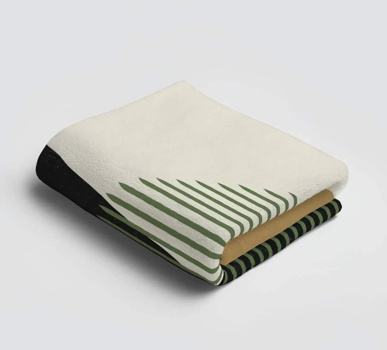 Linee Colore Forme - Oro Verde Nero asciugamano da bagno da MoonlightPrint