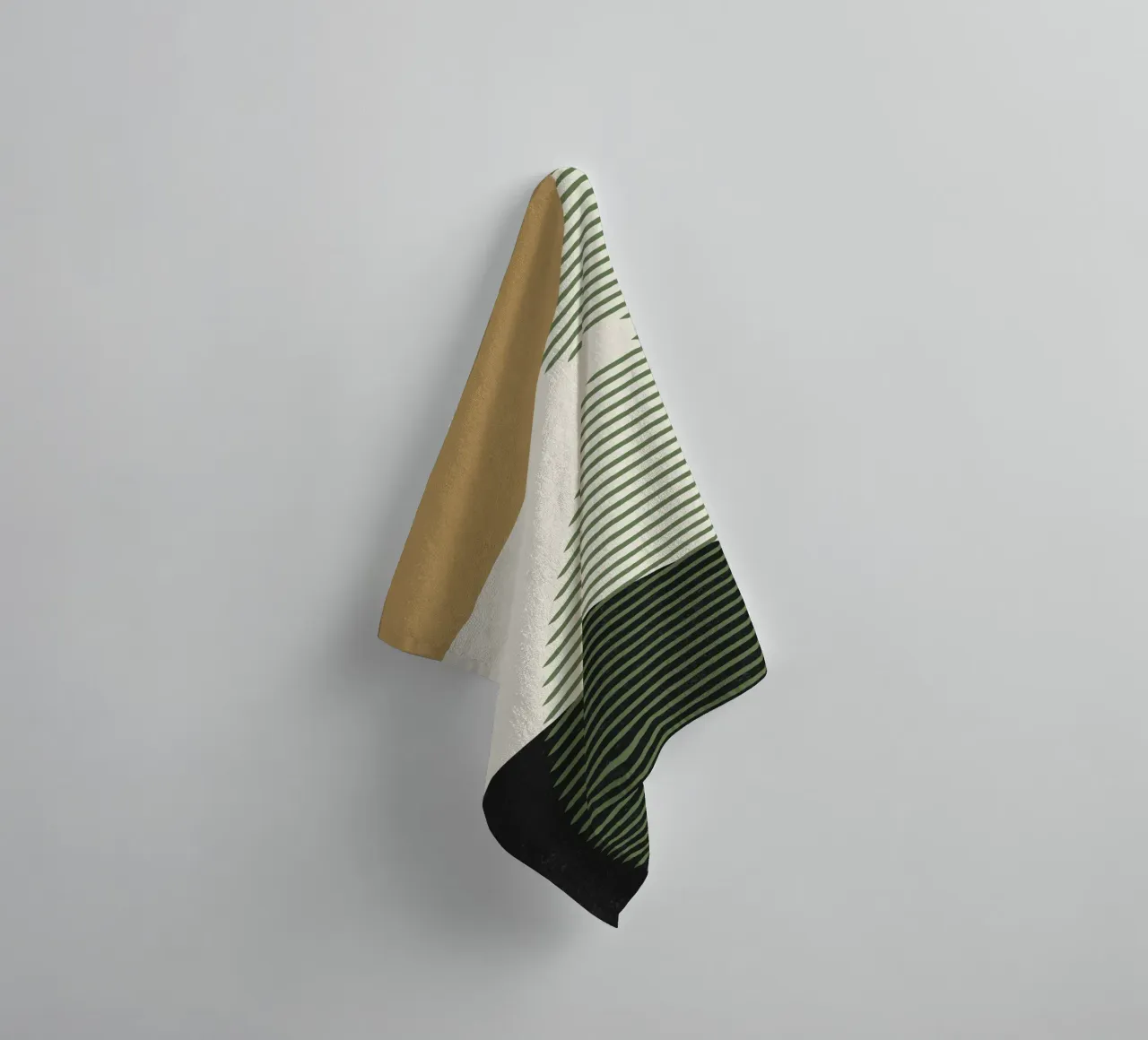 Linee Colore Forme - Oro Verde Nero asciugamano da bagno da MoonlightPrint
