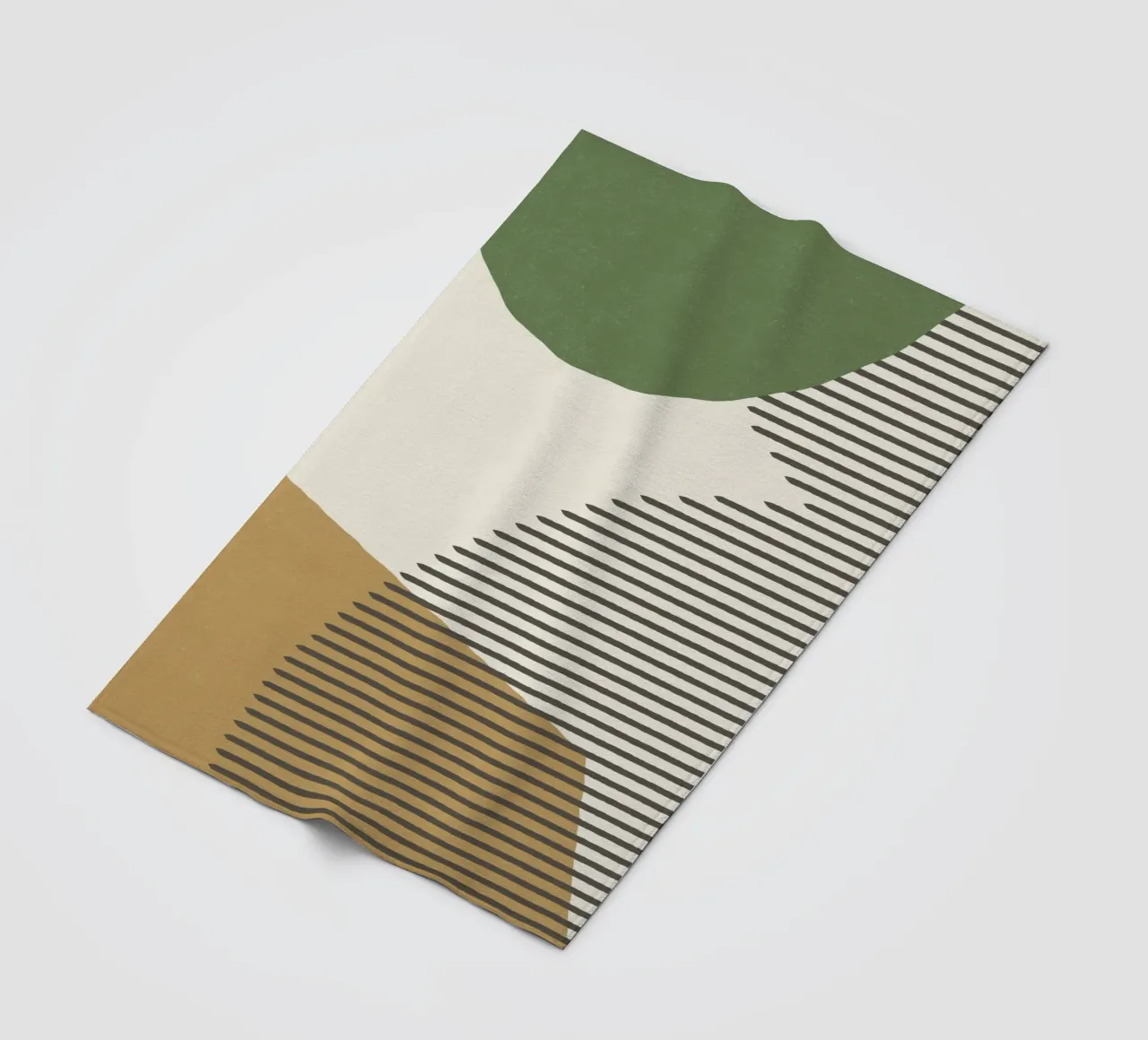Linee Colore Forme - Verde Oro coperta in pile da MoonlightPrint
