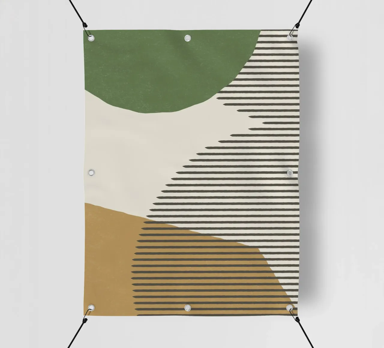 Linee Colore Forme - Verde Oro telo in pvc da MoonlightPrint