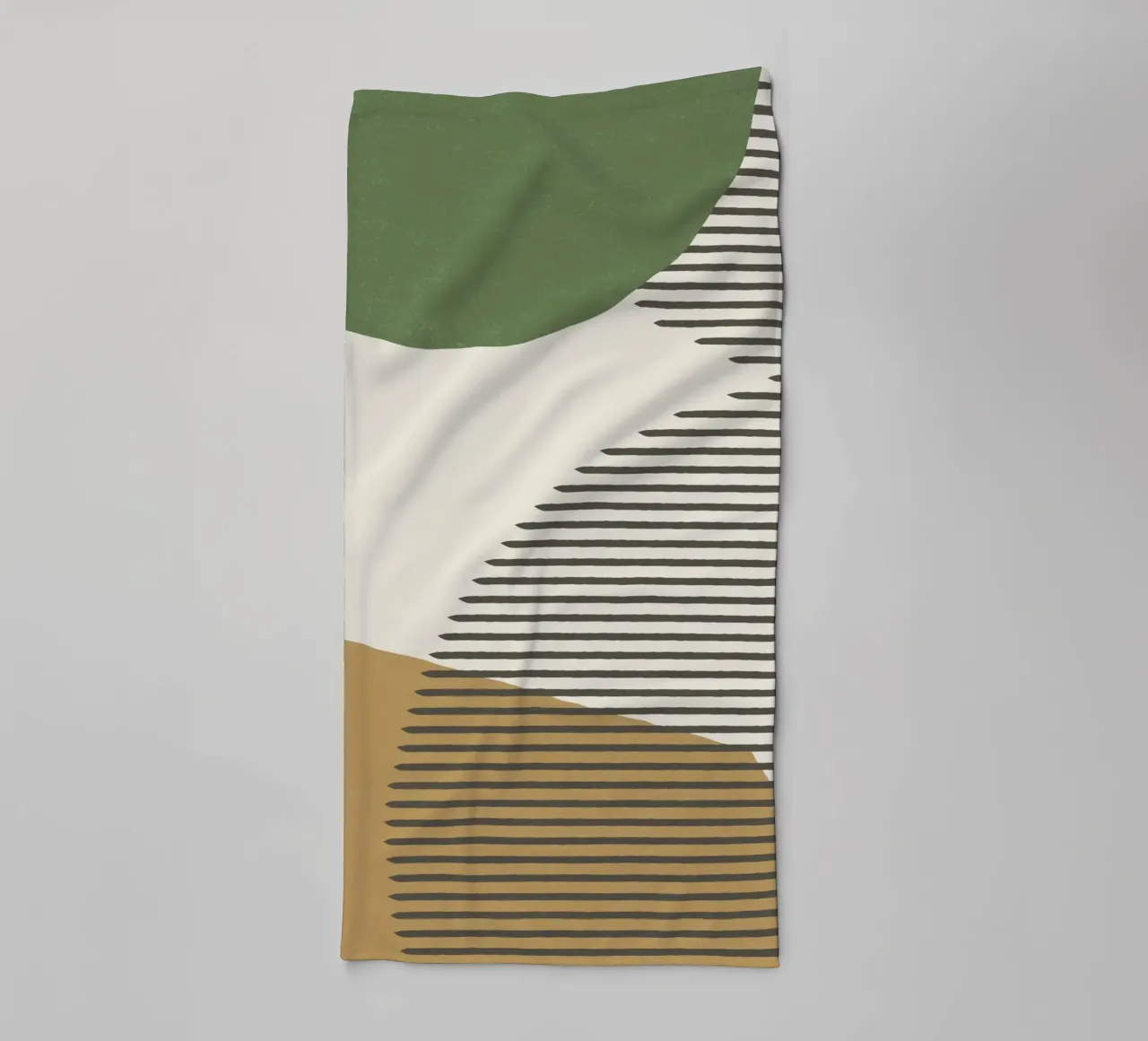 Linee Colore Forme - Verde Oro asciugamano da bagno da MoonlightPrint