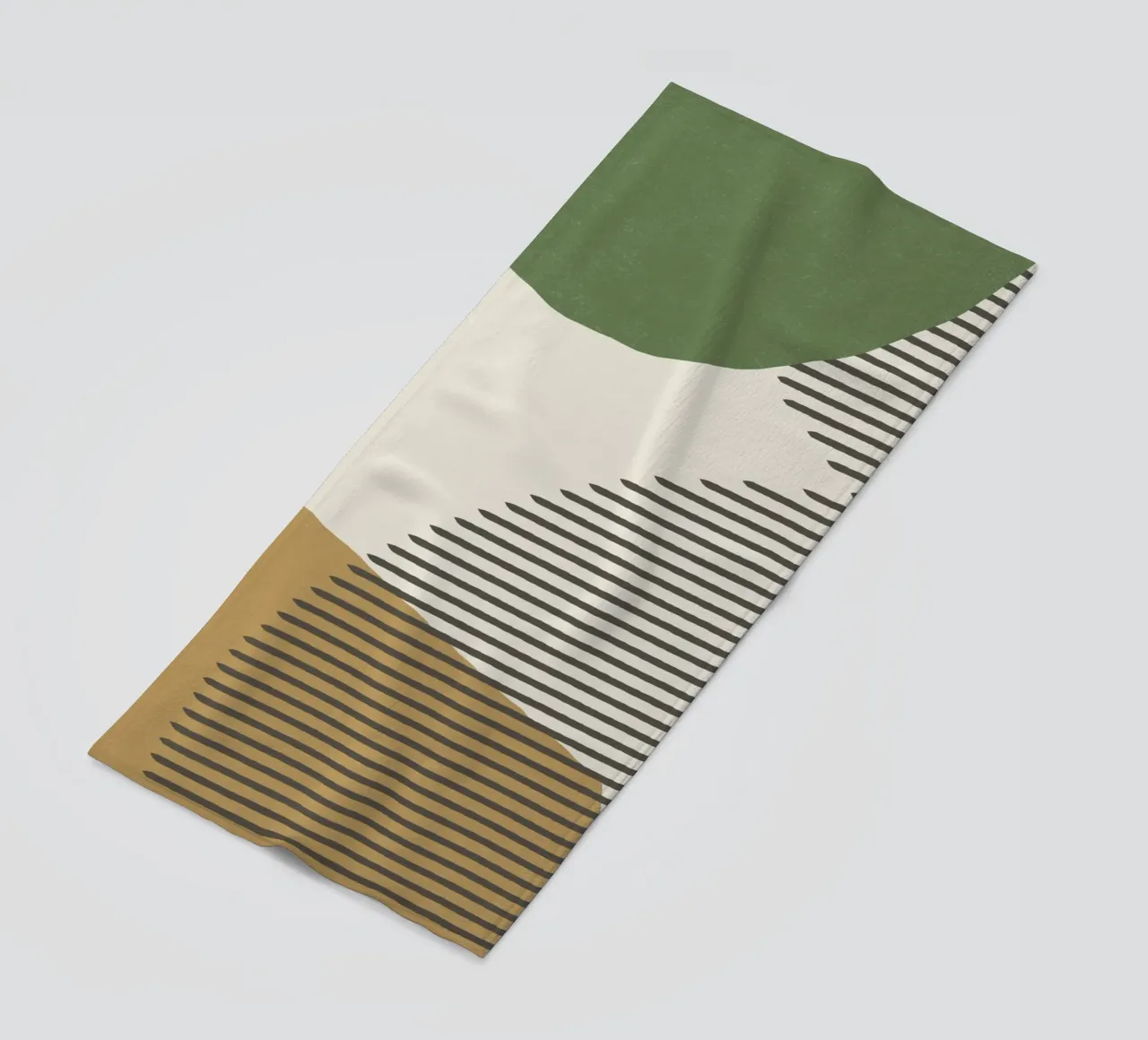 Linee Colore Forme - Verde Oro telo mare da MoonlightPrint
