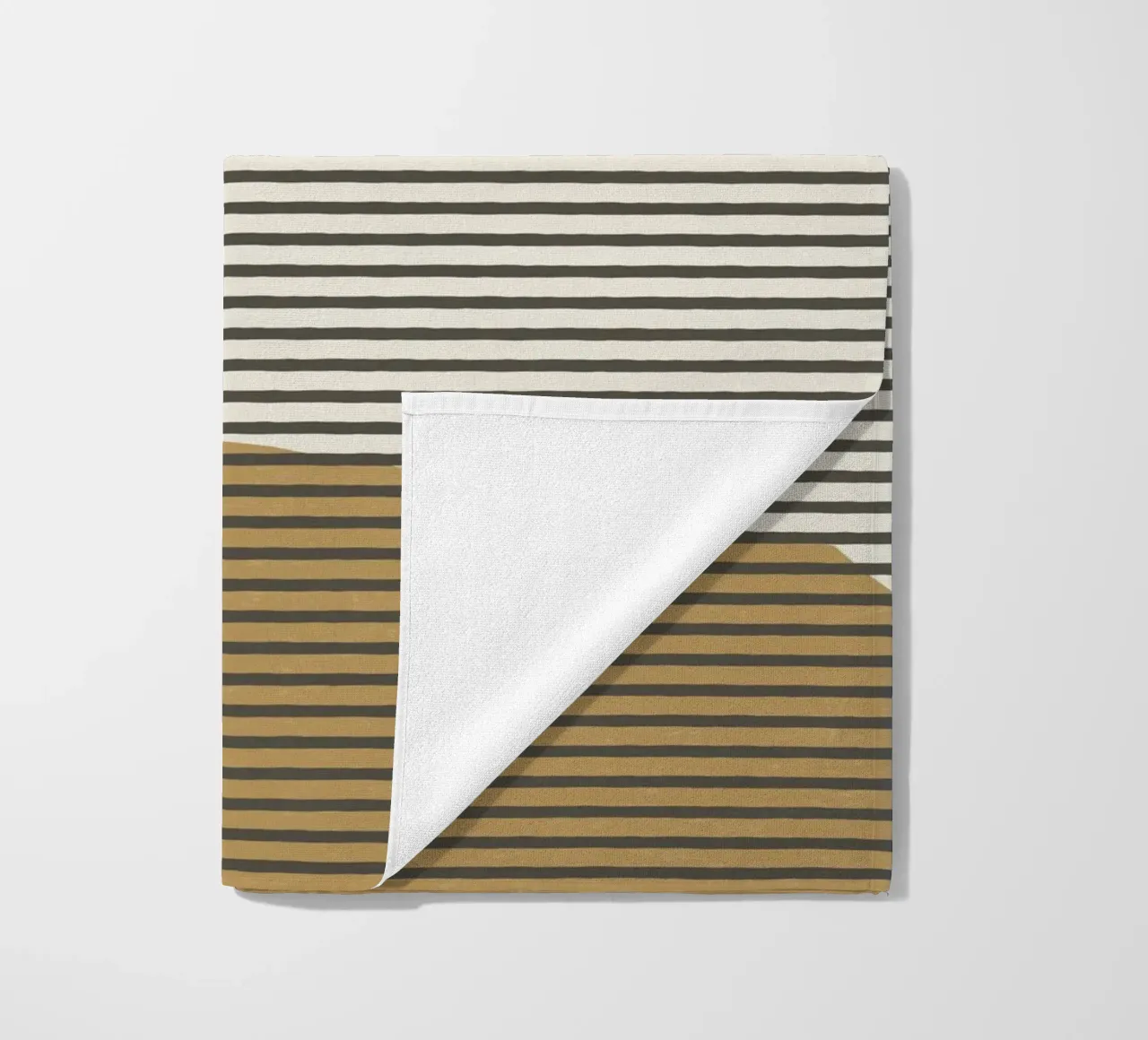 Linee Colore Forme - Verde Oro telo mare da MoonlightPrint