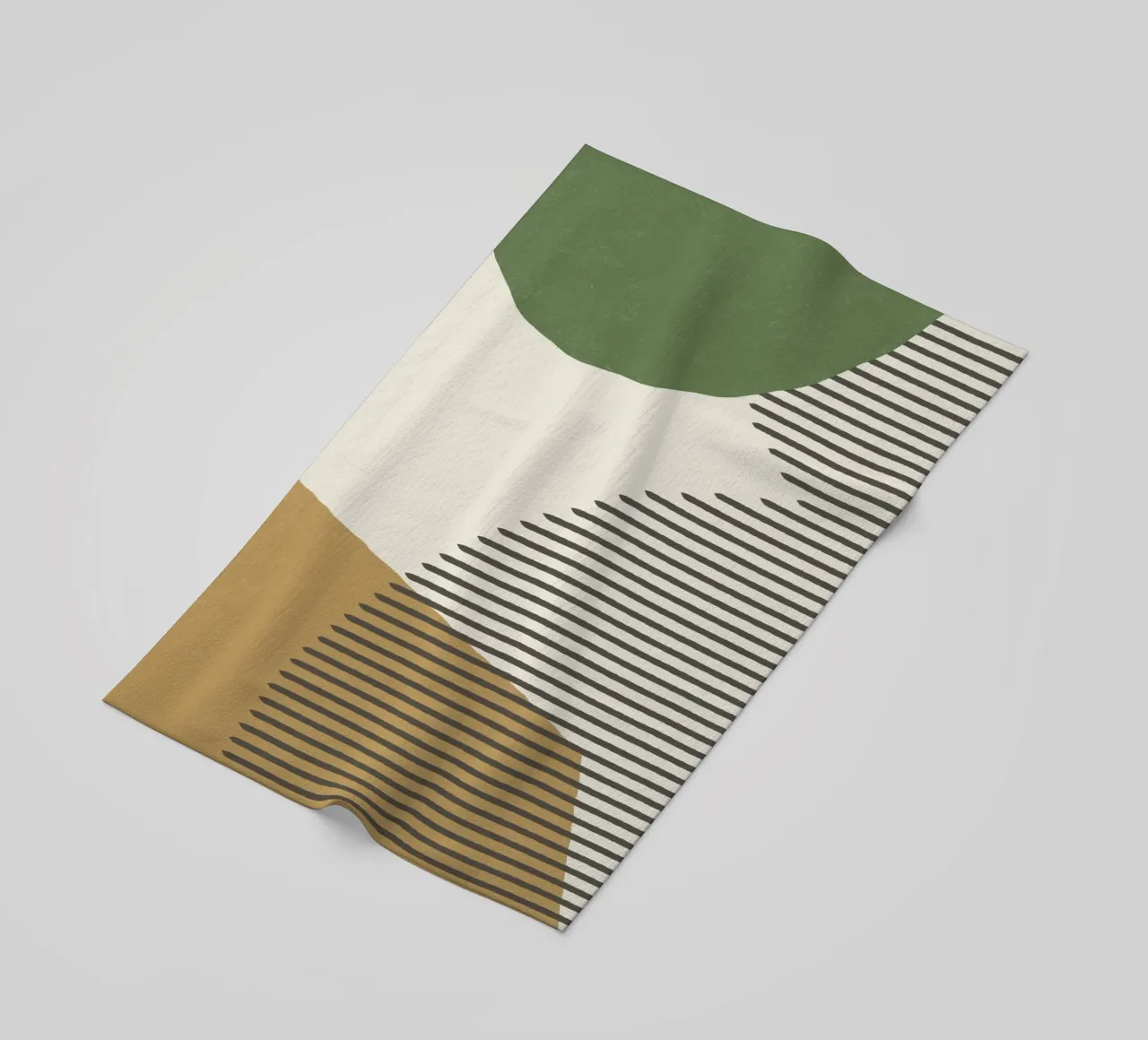 Linee Colore Forme - Verde Oro telo mare da MoonlightPrint