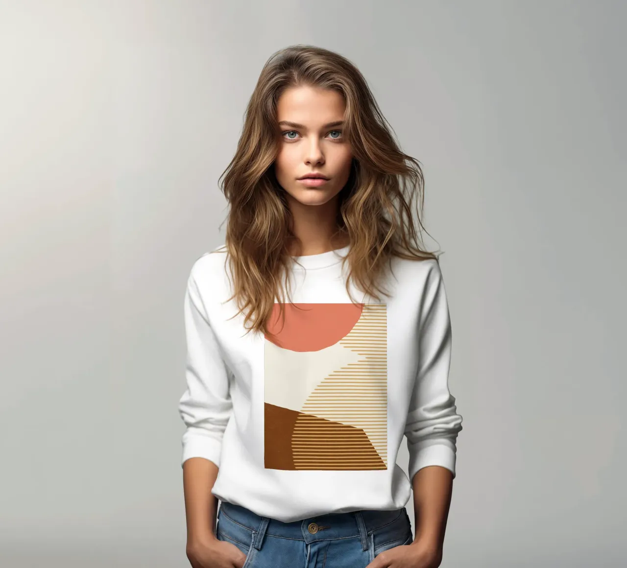Linee Colore Forme - Rosa Oro Marrone felpa da MoonlightPrint