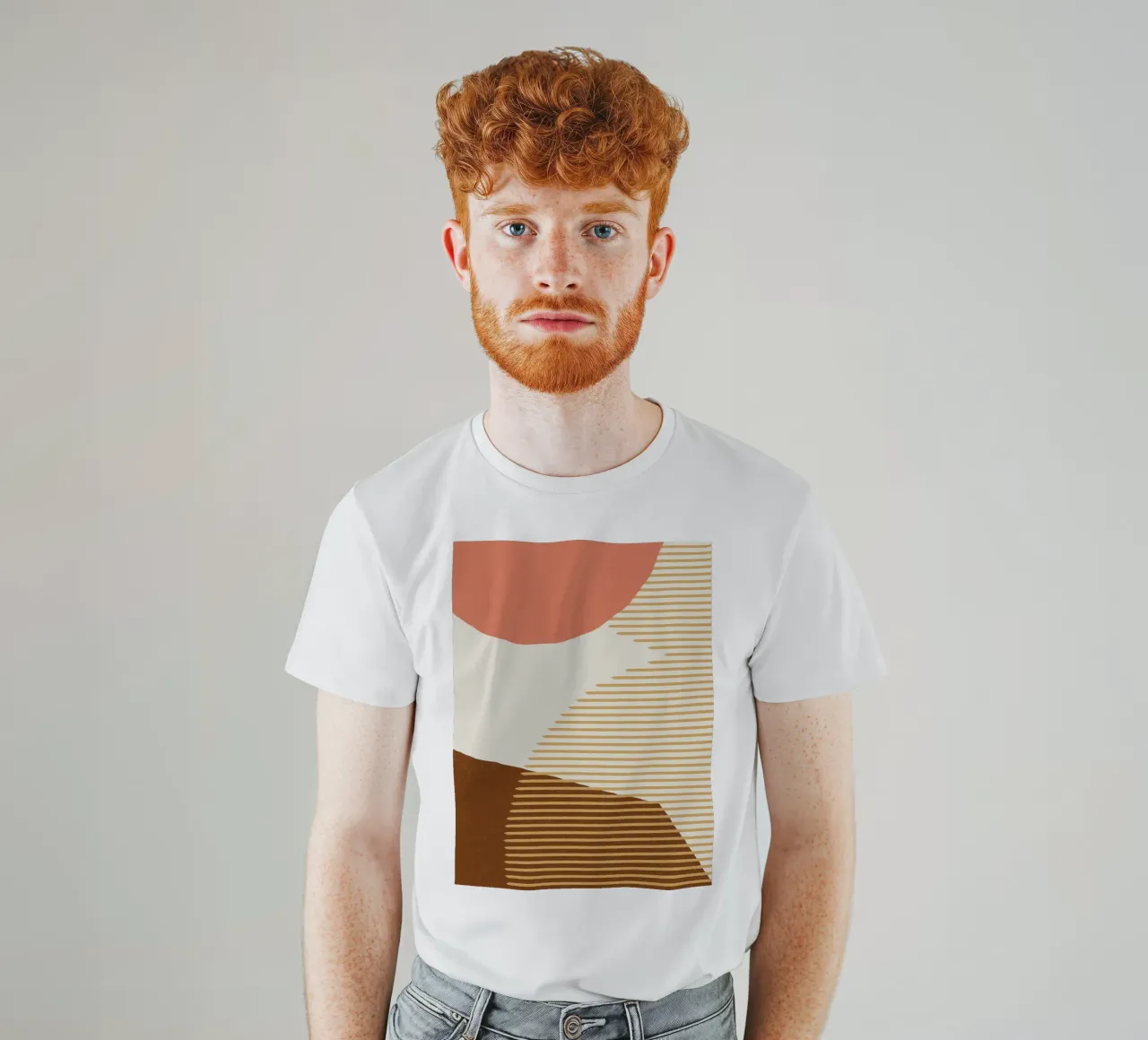 Linee Colore Forme - Rosa Oro Marrone t-shirt da MoonlightPrint