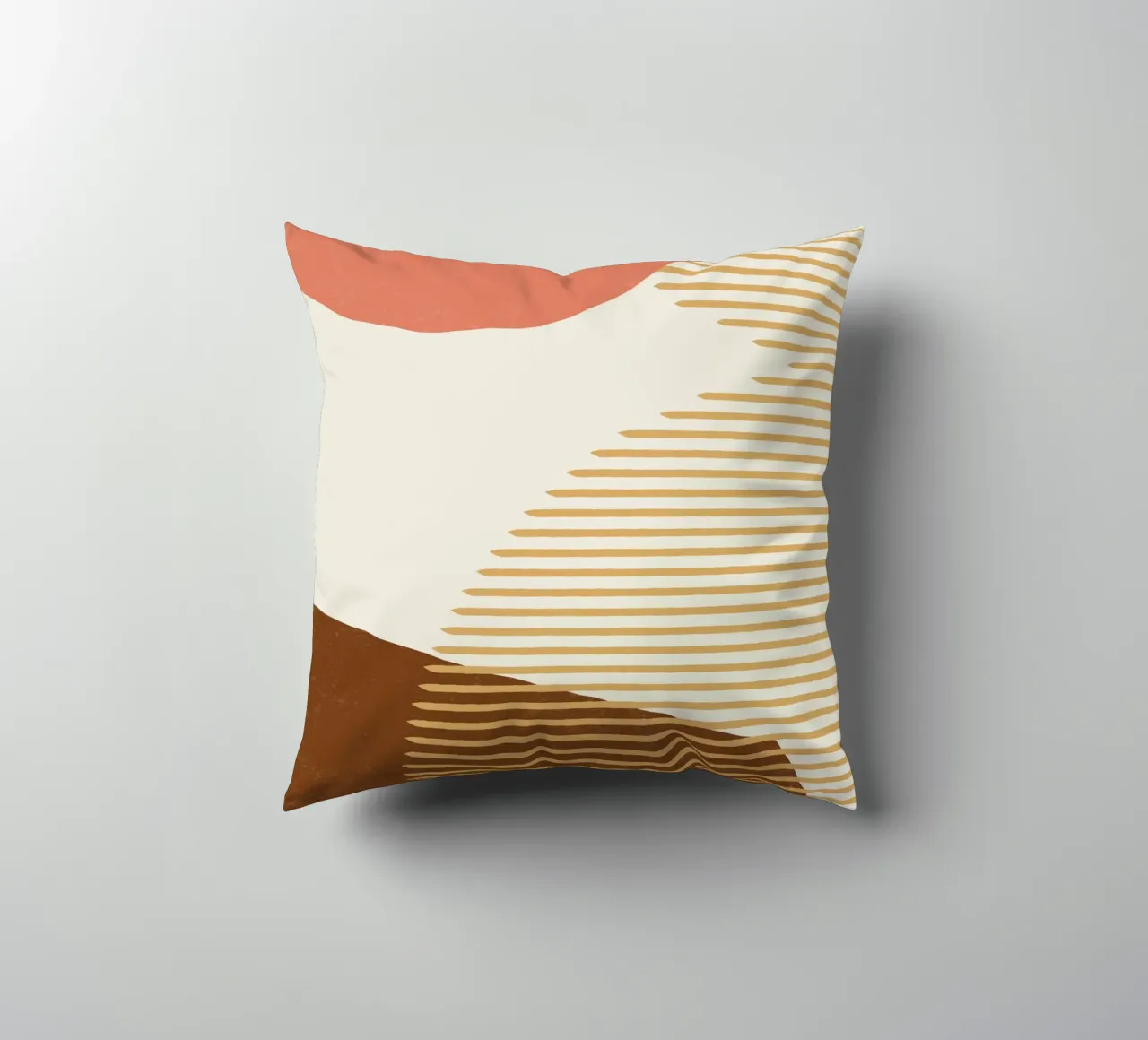 Linee Colore Forme - Rosa Oro Marrone cuscino da MoonlightPrint