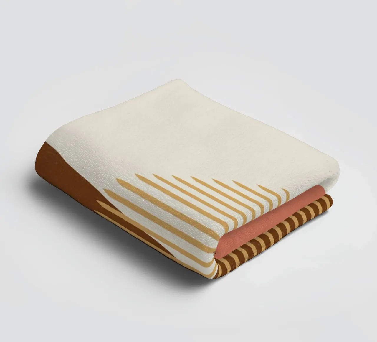 Linee Colore Forme - Rosa Oro Marrone asciugamano da bagno da MoonlightPrint