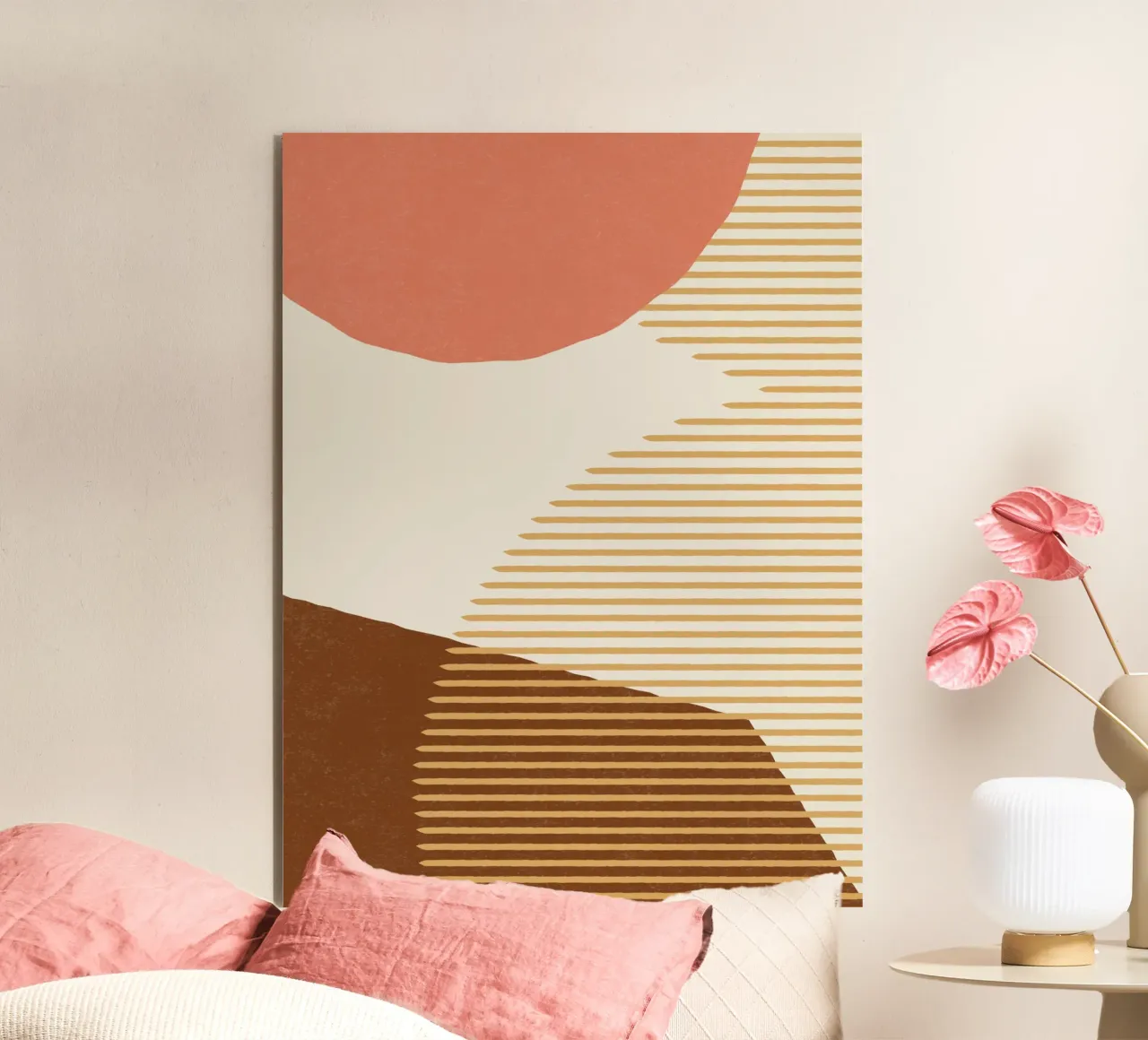 Linee Colore Forme - Rosa Oro Marrone alluminio dibond da MoonlightPrint