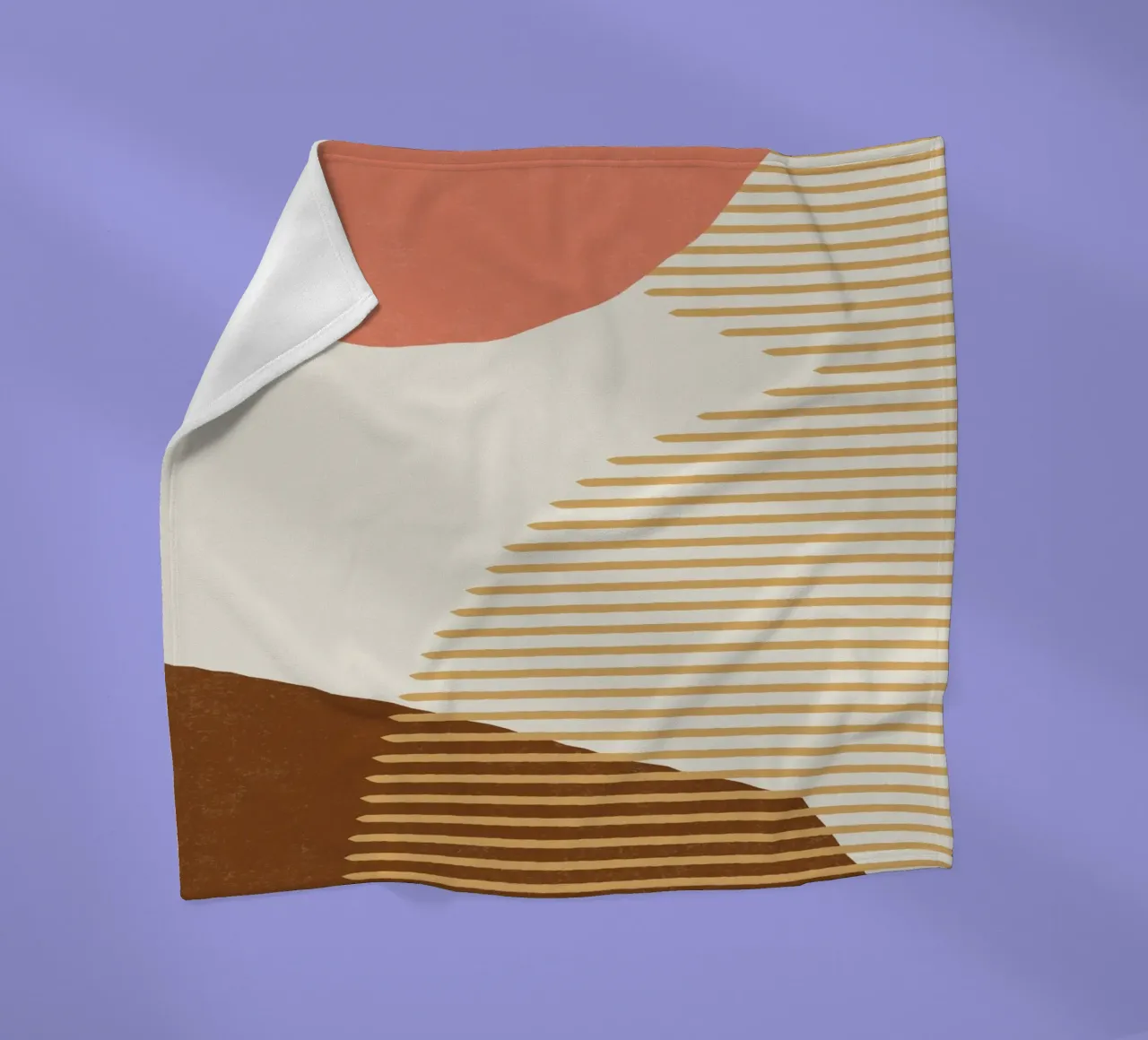 Linee Colore Forme - Rosa Oro Marrone coperta in pile da MoonlightPrint