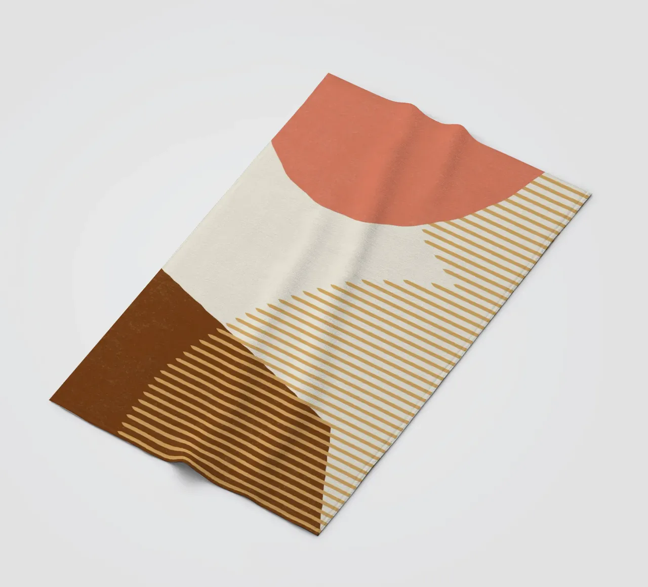 Linee Colore Forme - Rosa Oro Marrone coperta in pile da MoonlightPrint