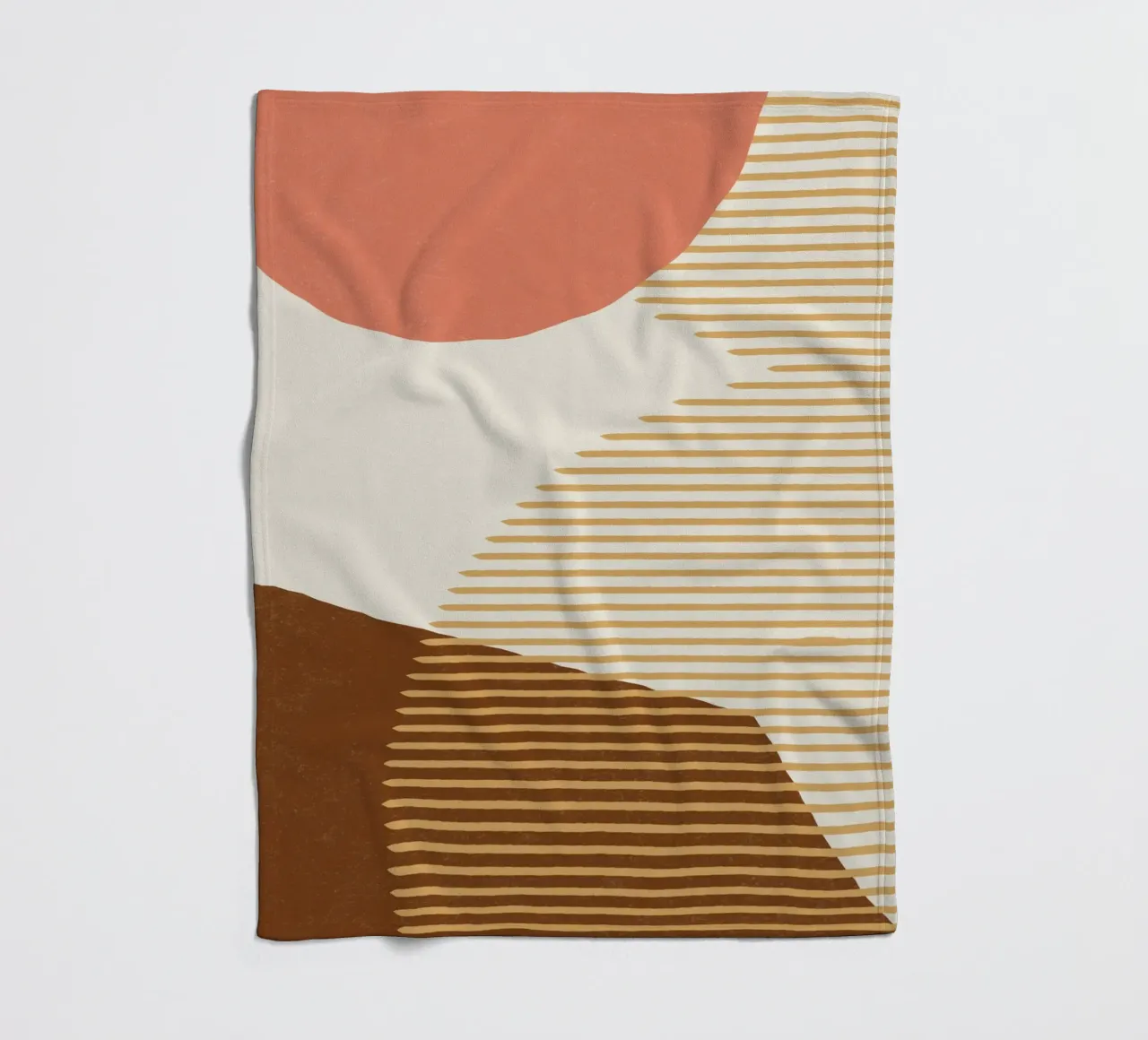 Linee Colore Forme - Rosa Oro Marrone coperta in pile da MoonlightPrint