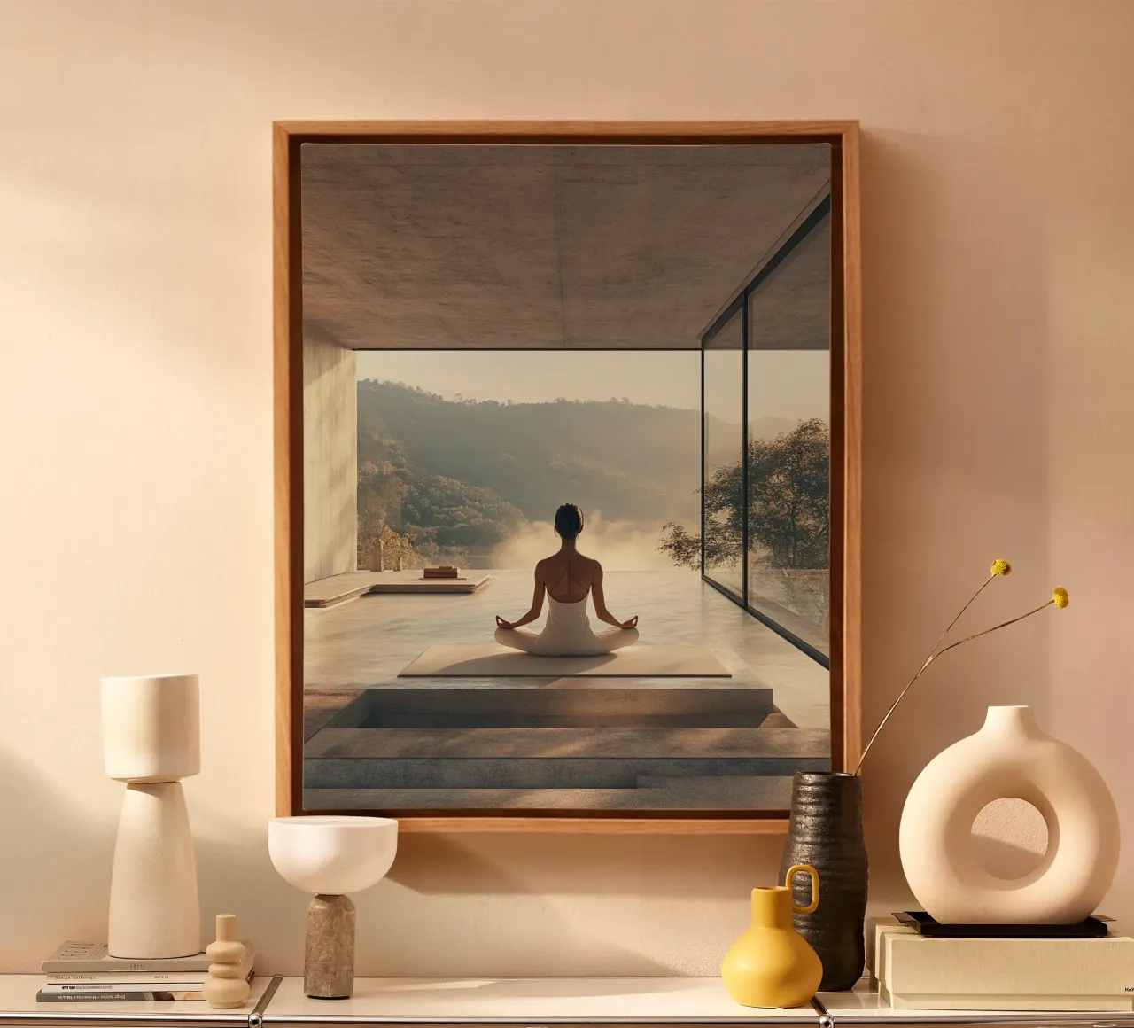 Rituali sereni tela con Cornice a cassetta da PhotoVibe Decor