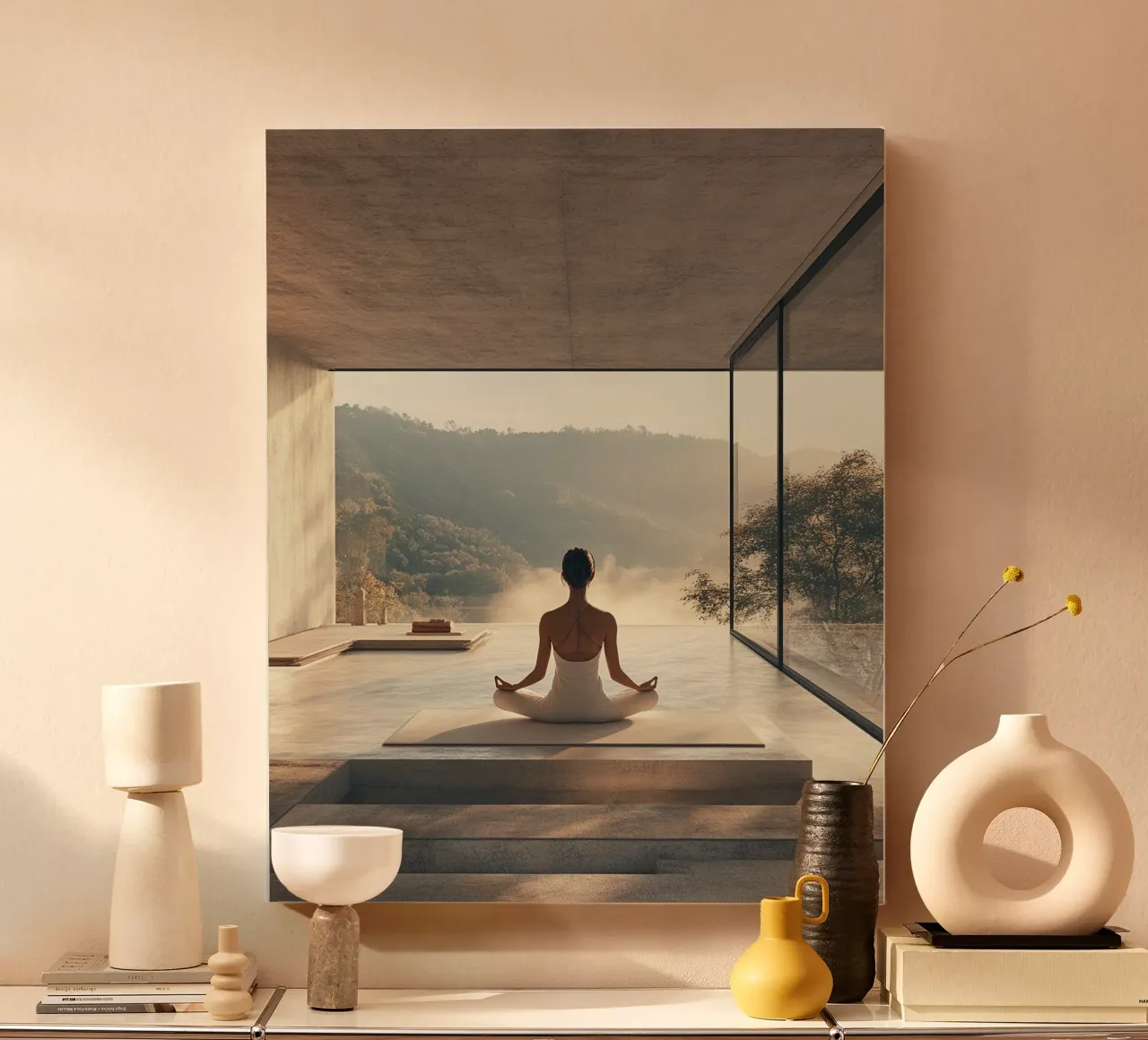 Rituali sereni tela con Cornice a cassetta da PhotoVibe Decor